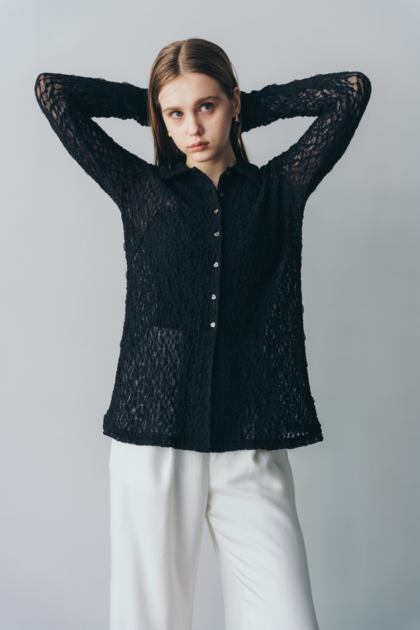 Lady lace shirt - Black