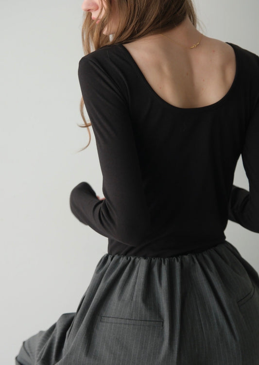 Back open body suit