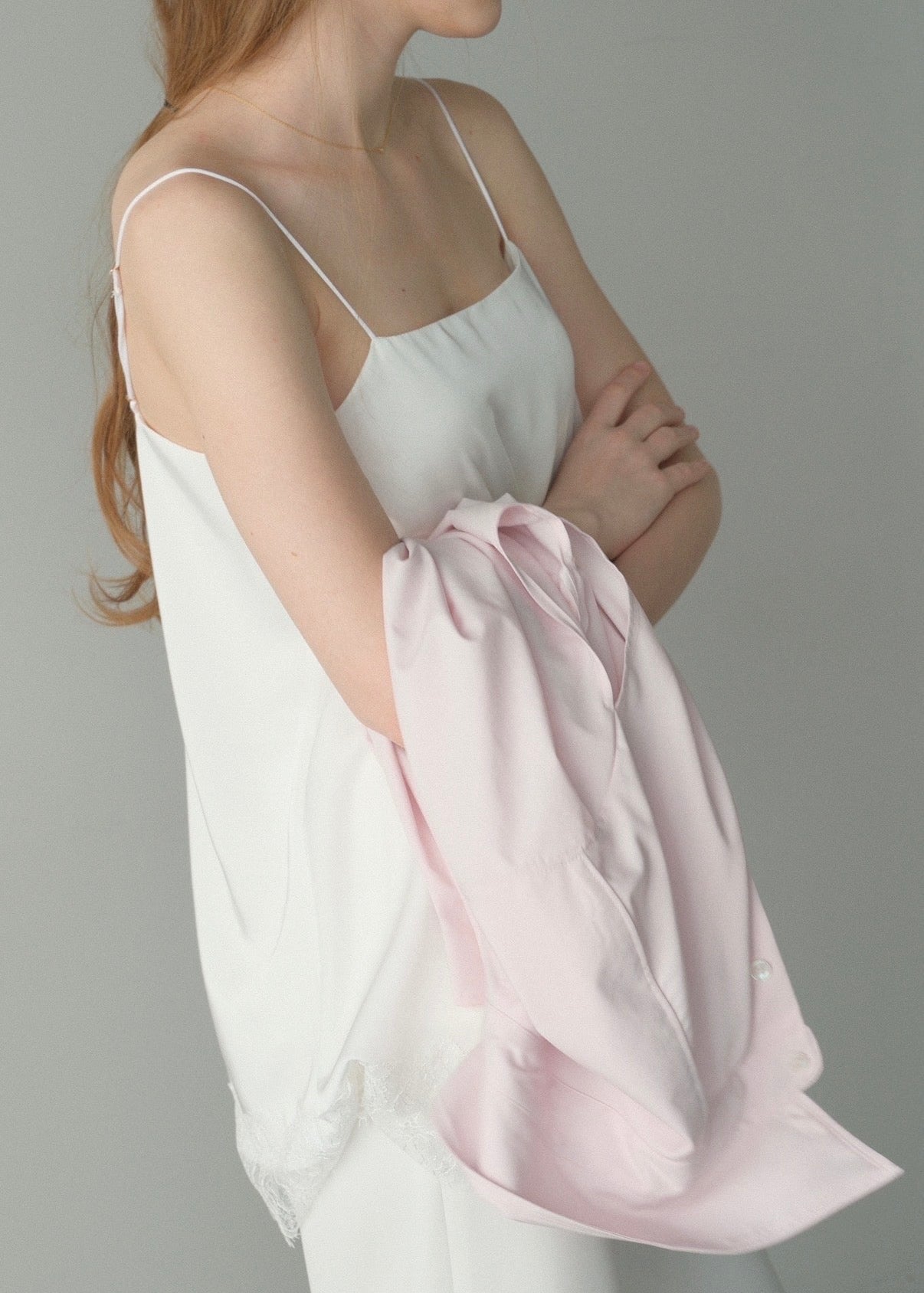 【2nd Pre order】撥水 2way silky over shirt / baby pink