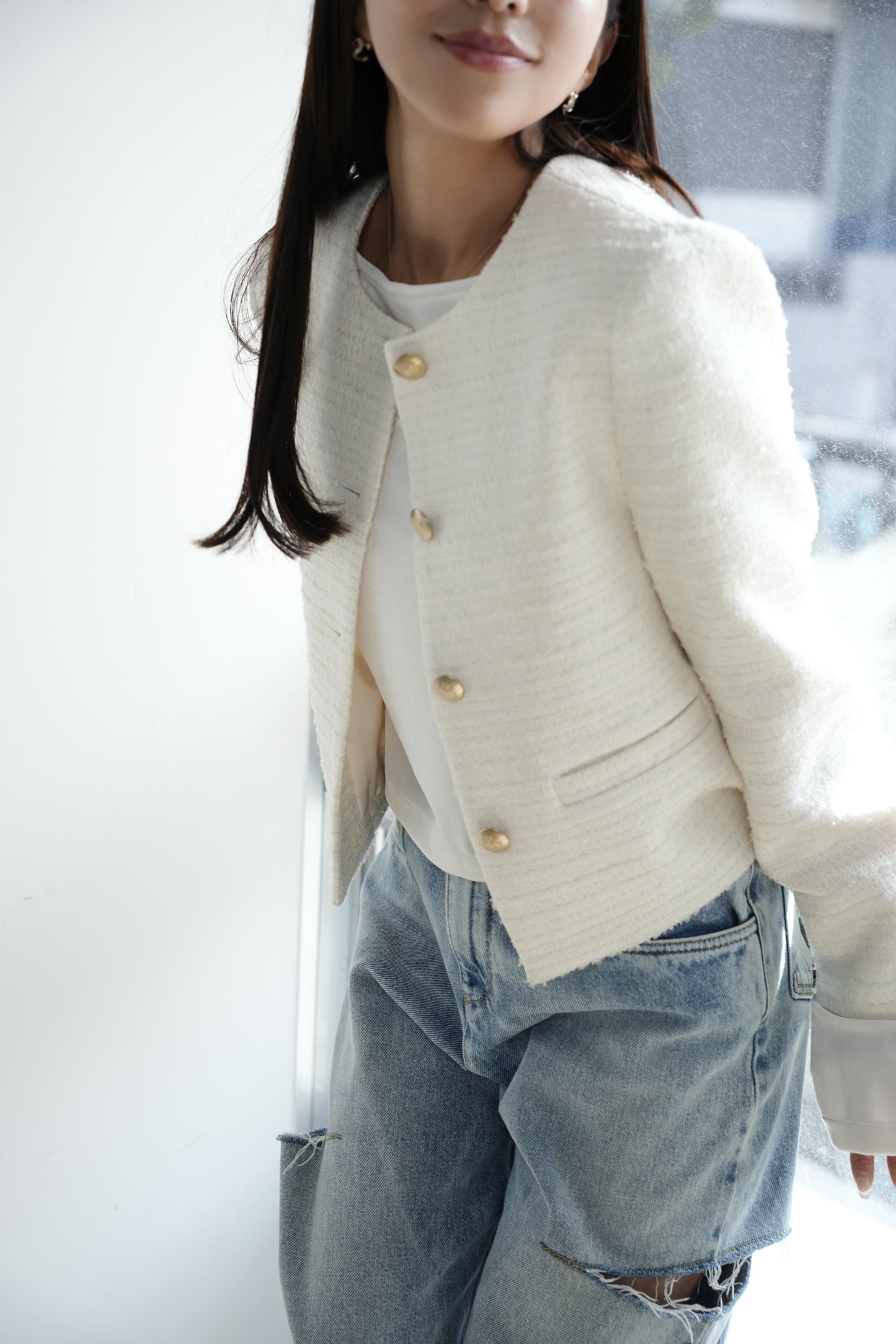 【予約】CARLA Tweed Jacket (White)