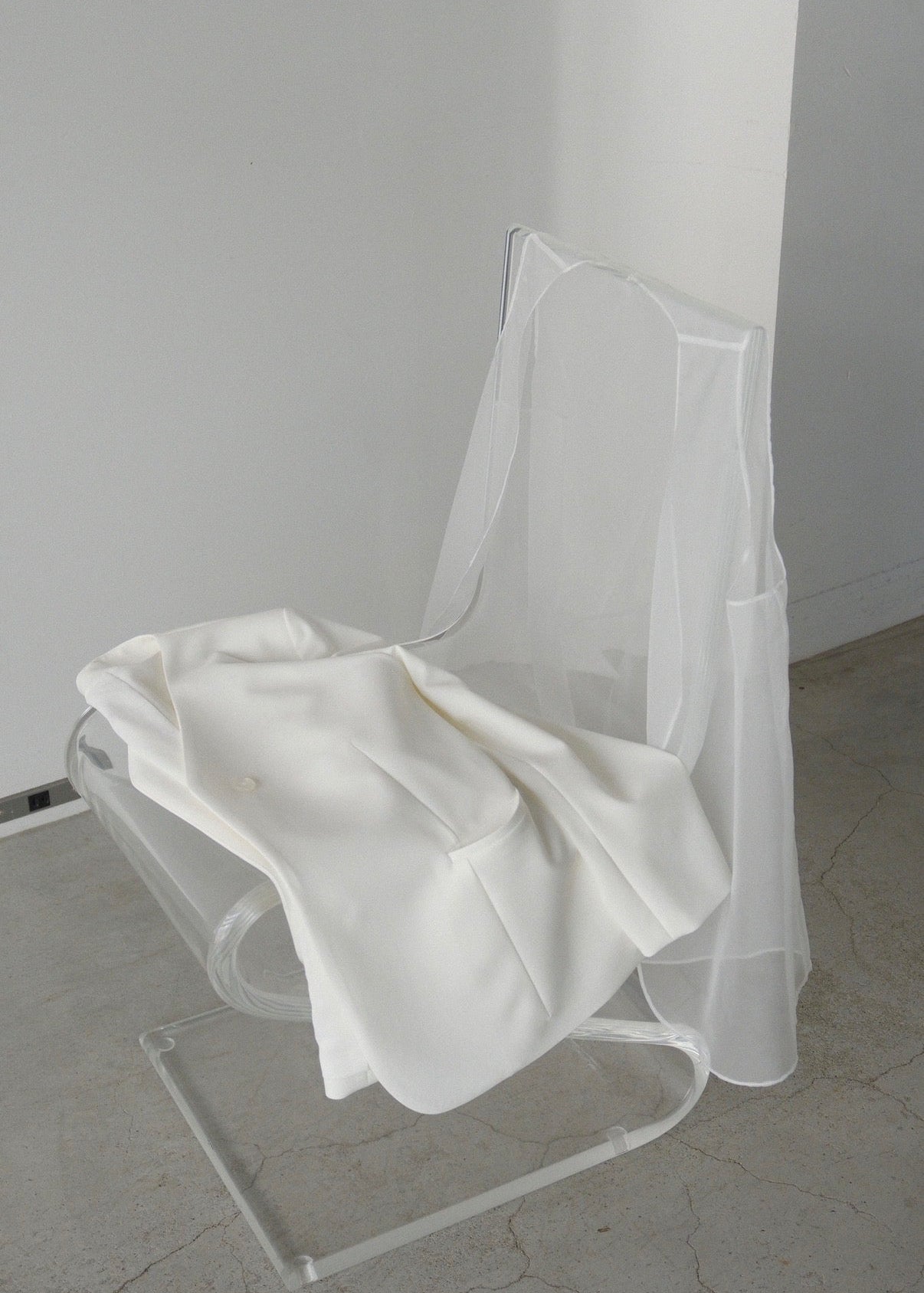 Lady organdy layered jacket / white