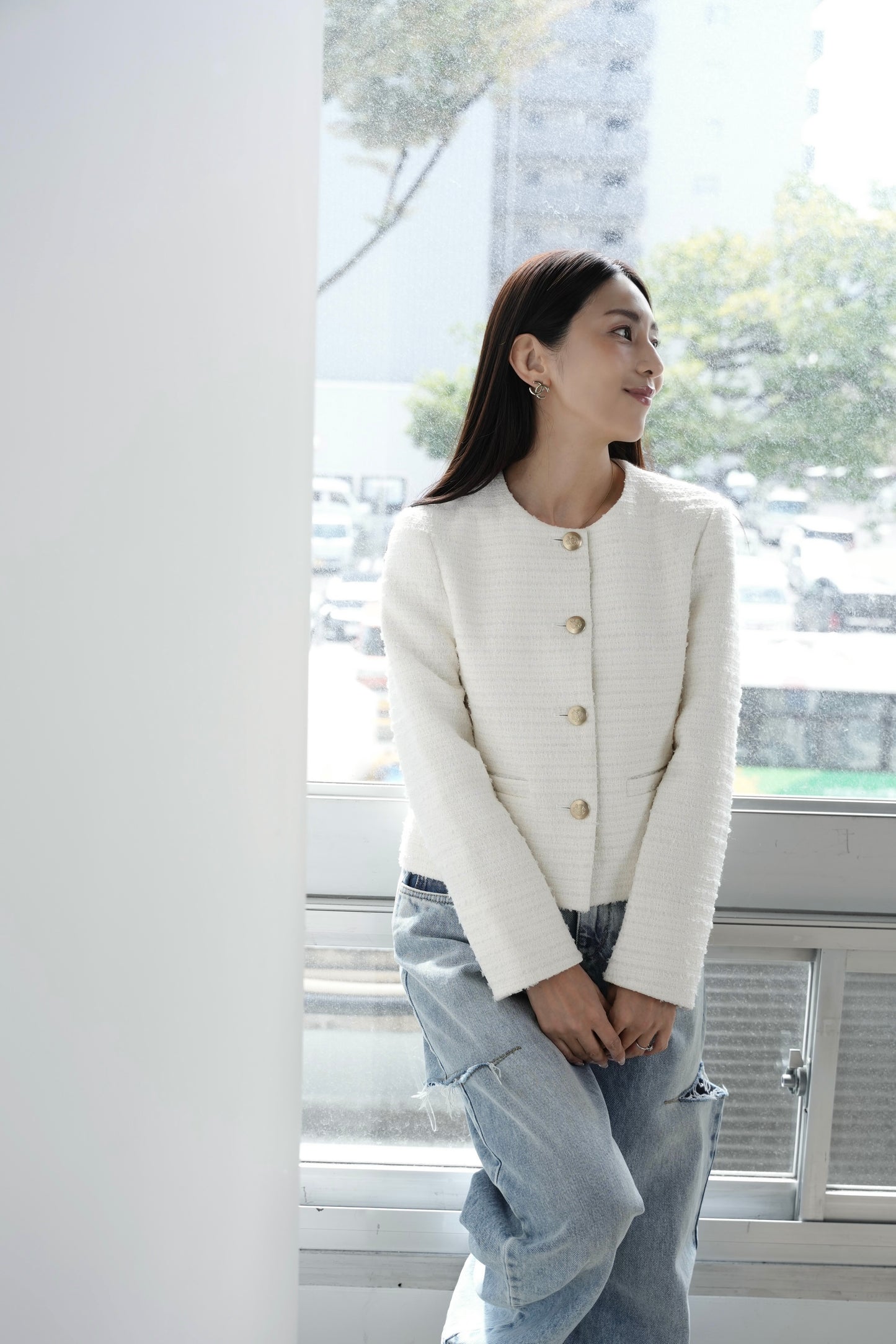 【予約】CARLA Tweed Jacket (White)