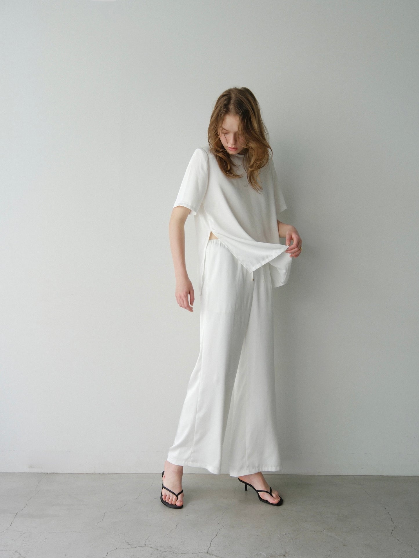 【coming soon】 Lady satin easy pants