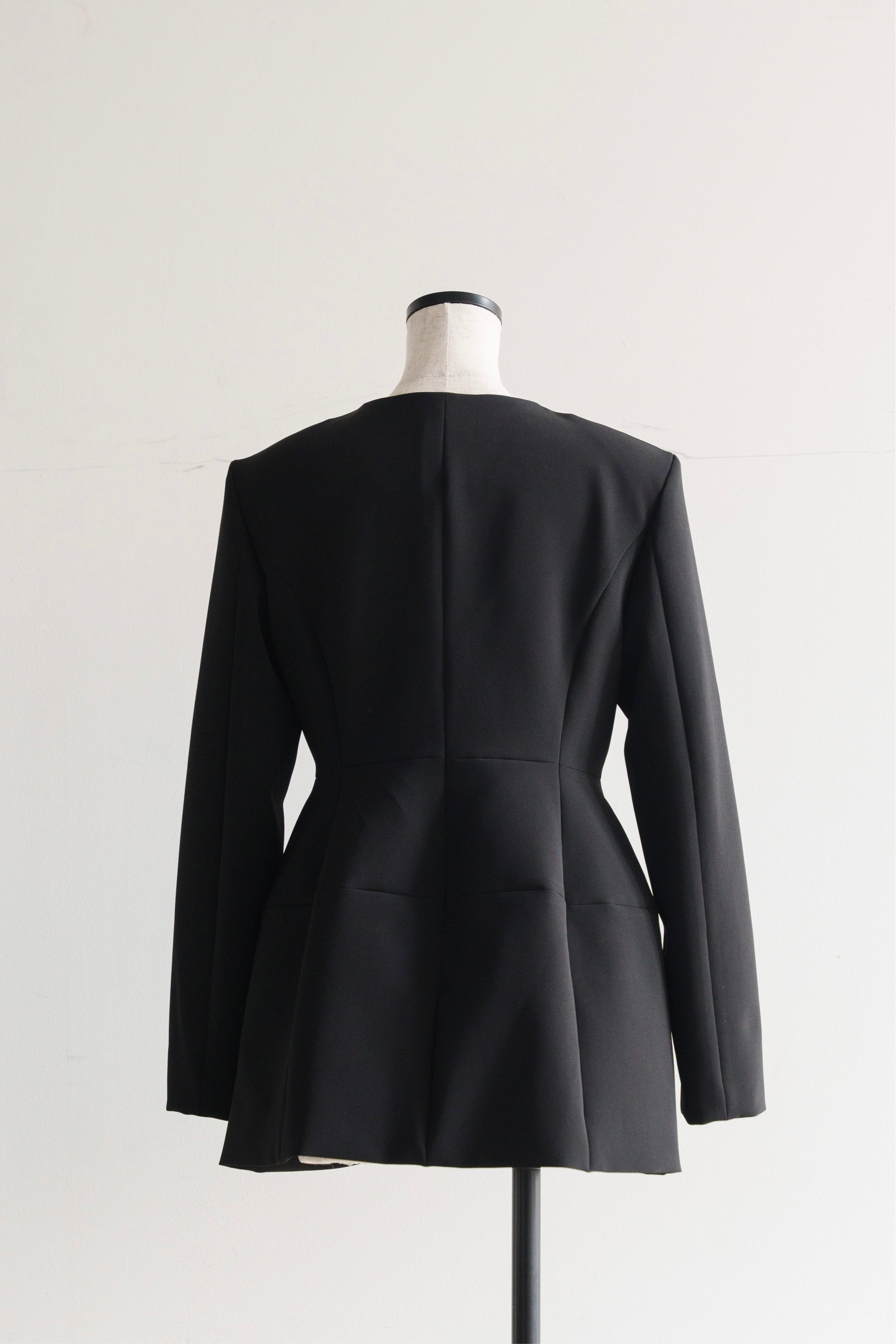 Ruffle 2way Peplum Jacket -Black – CARLA Ruffle 2way Peplum Jacket -Black – CARLA