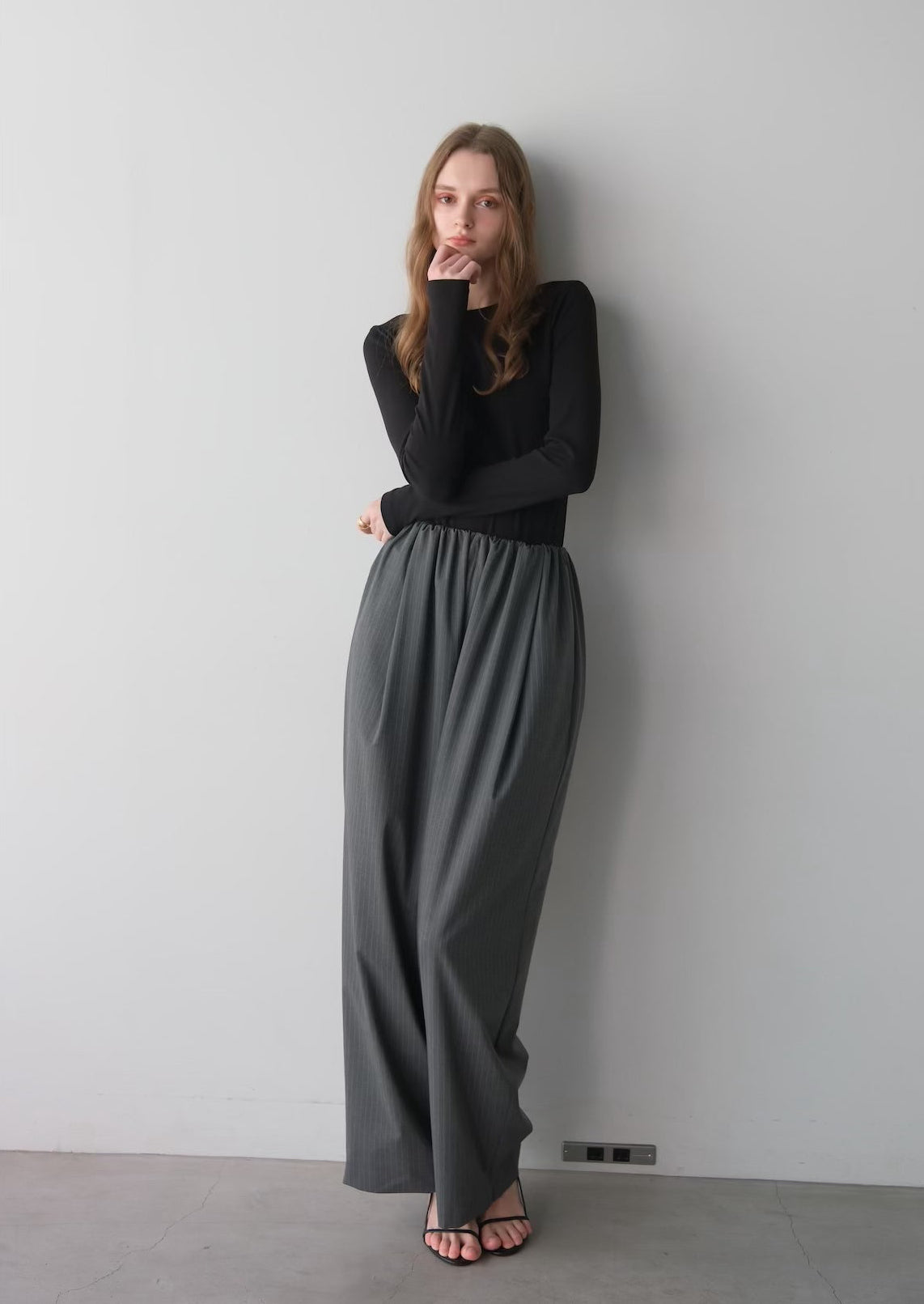 (Pre order) Tuck gather easy pants