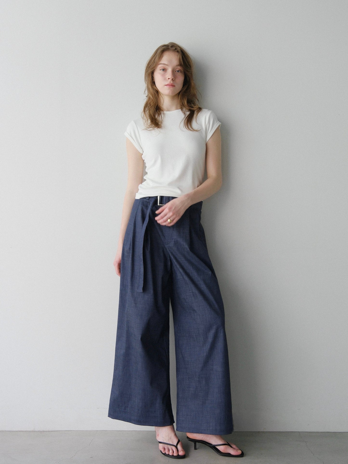 【coming soon】Denim like wide pants