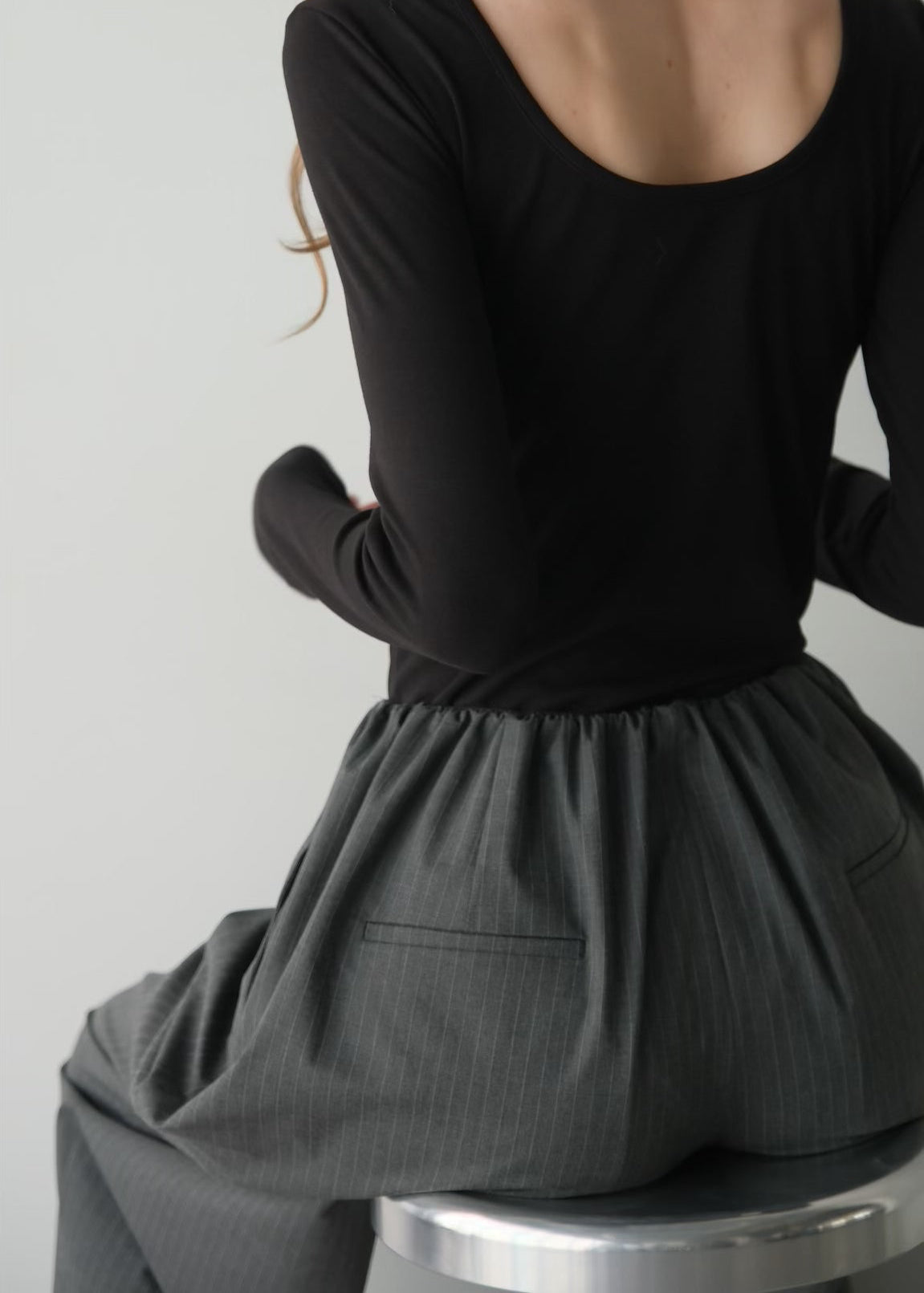 (Pre order) Tuck gather easy pants