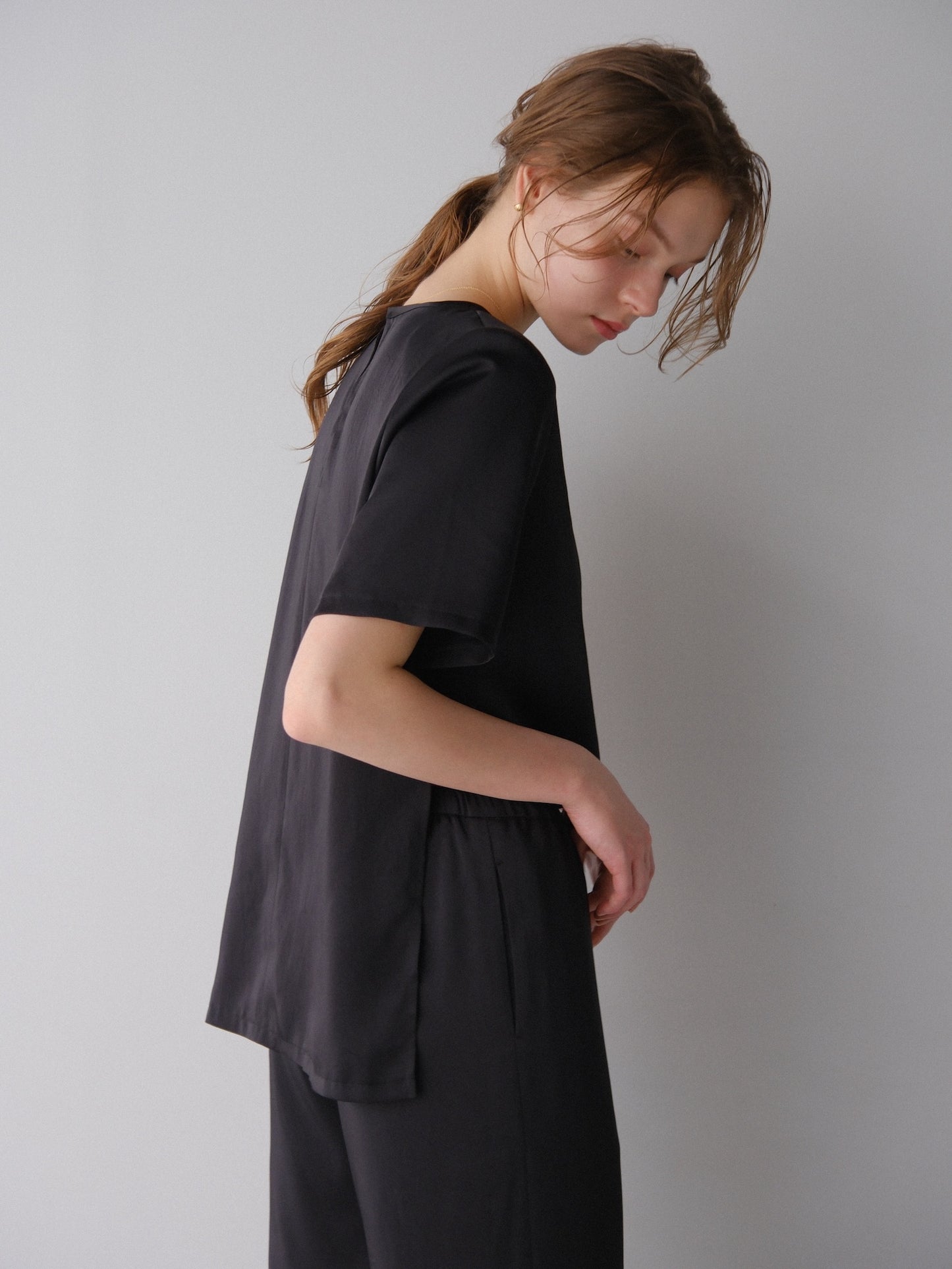 【coming soon】 Lady satin easy pants
