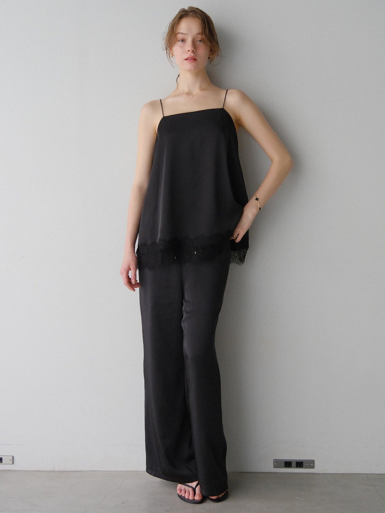 【coming soon】 Lady satin easy pants