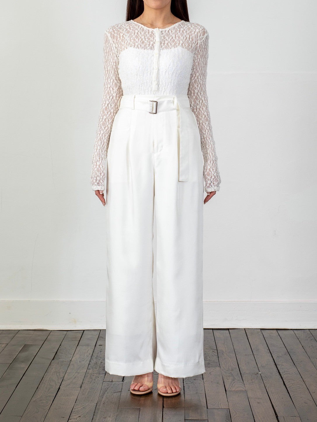 Satin wide pants - White – CARLA