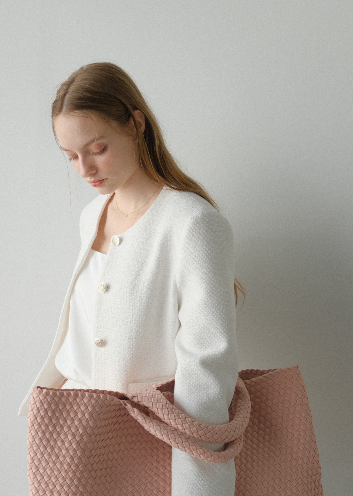 【即納】 CARLA Tweed jacket / White