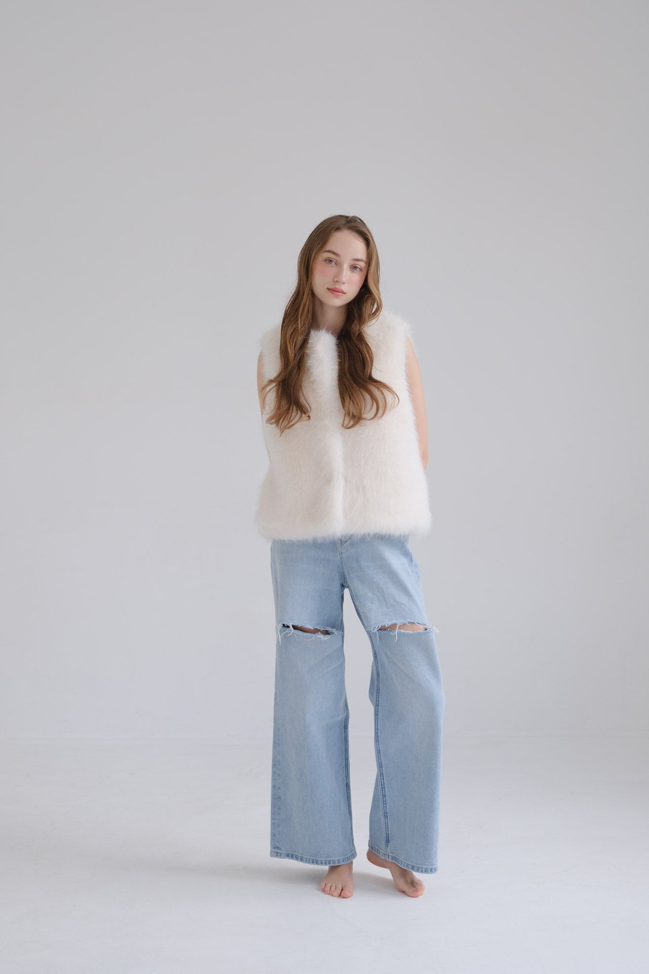 Eco fur vest /white – CARLA