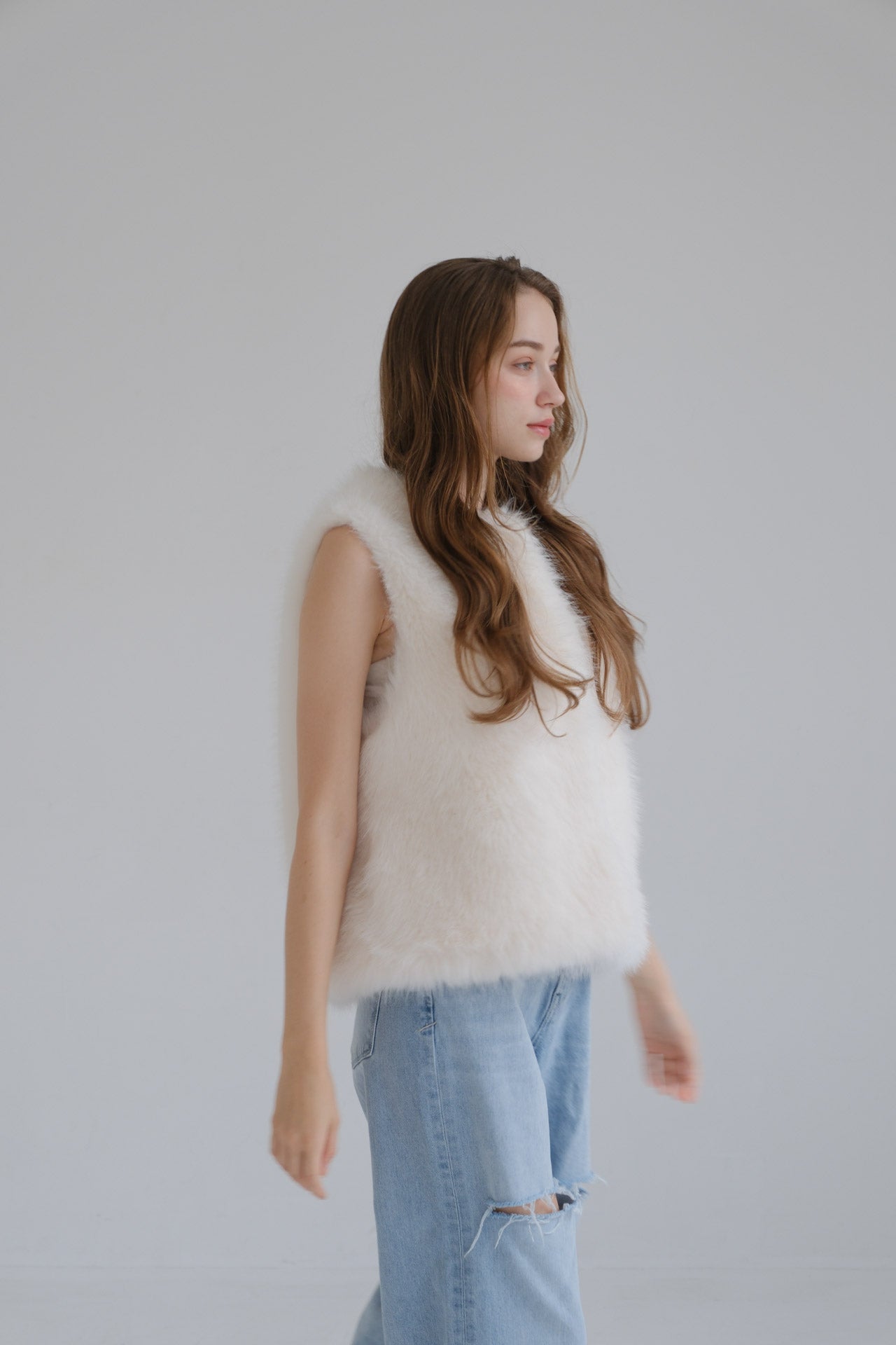 Eco fur vest /white