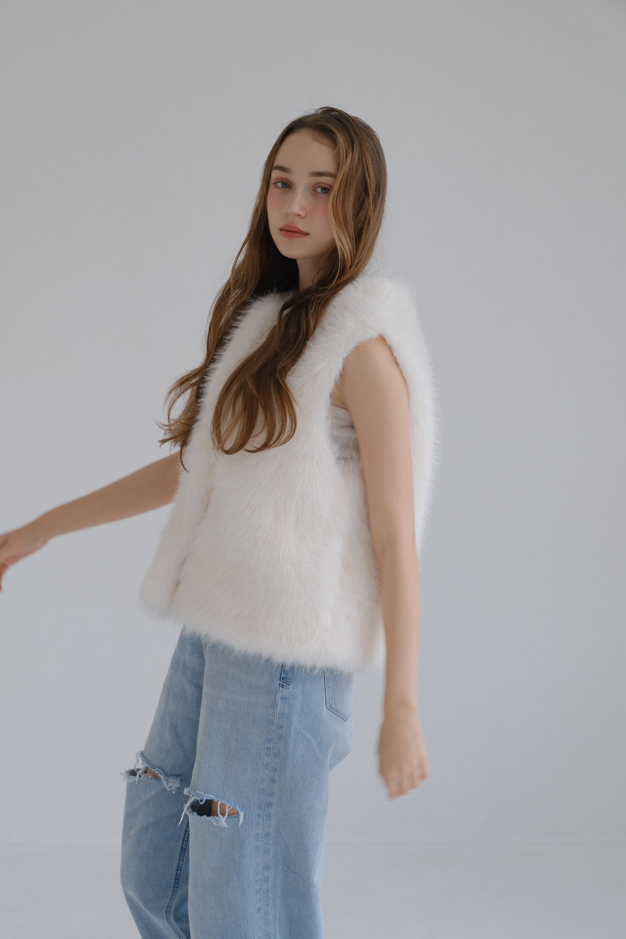 Eco fur vest /white