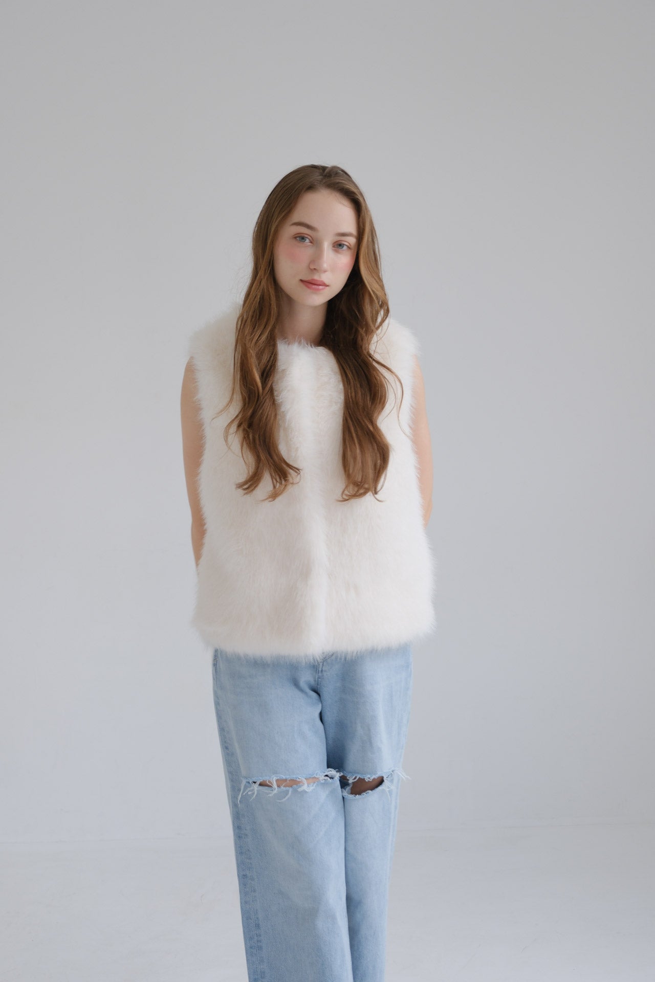 Eco fur vest /white