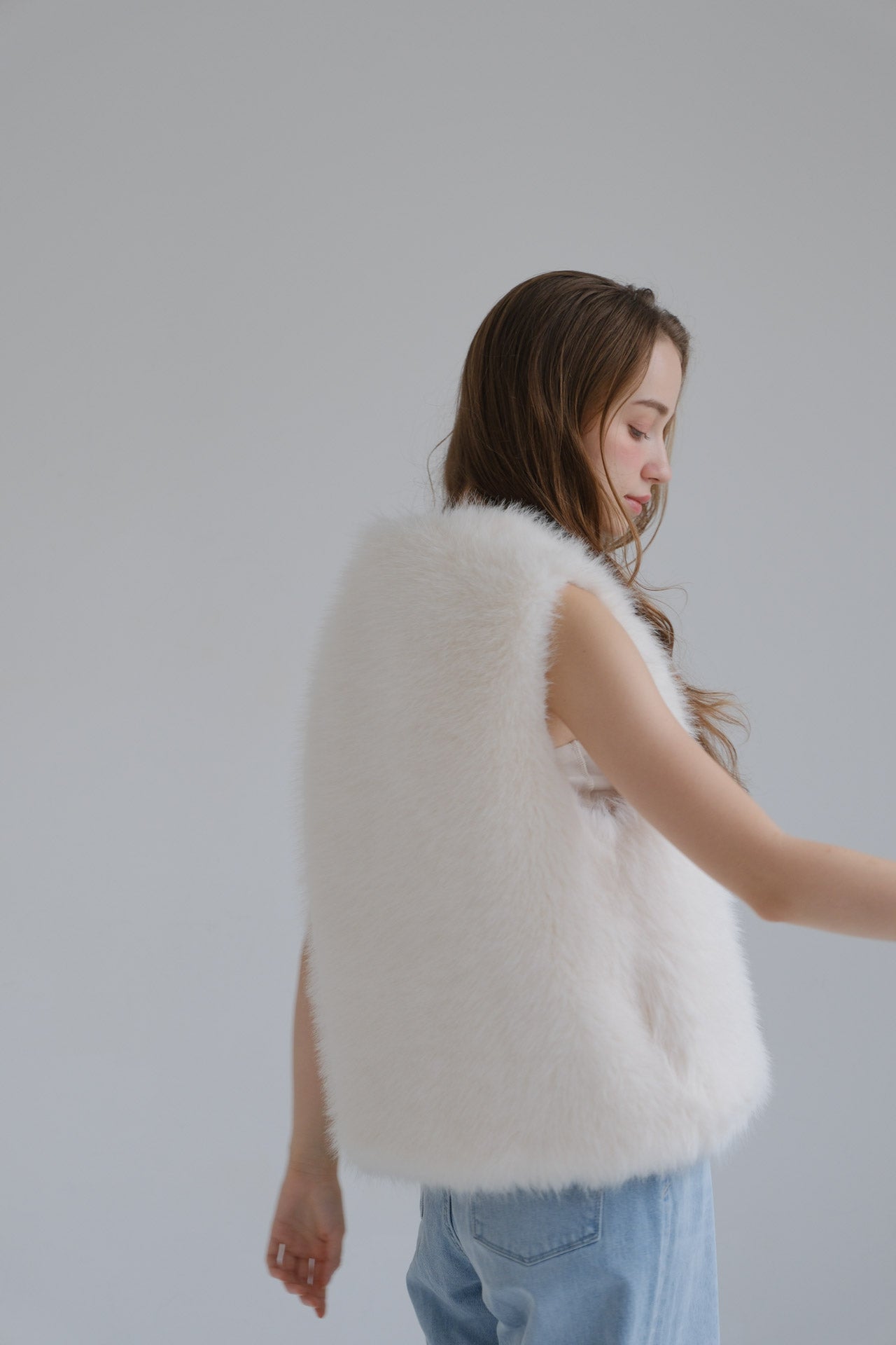 Eco fur vest /white