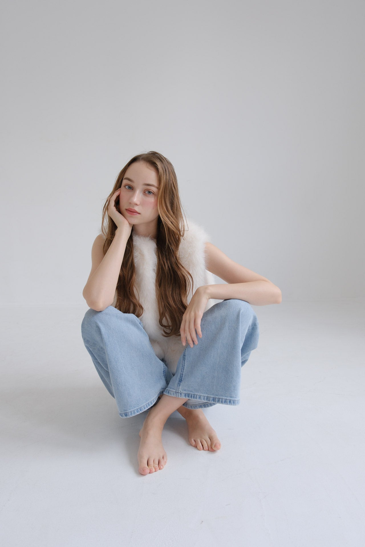 Eco fur vest /white – CARLA