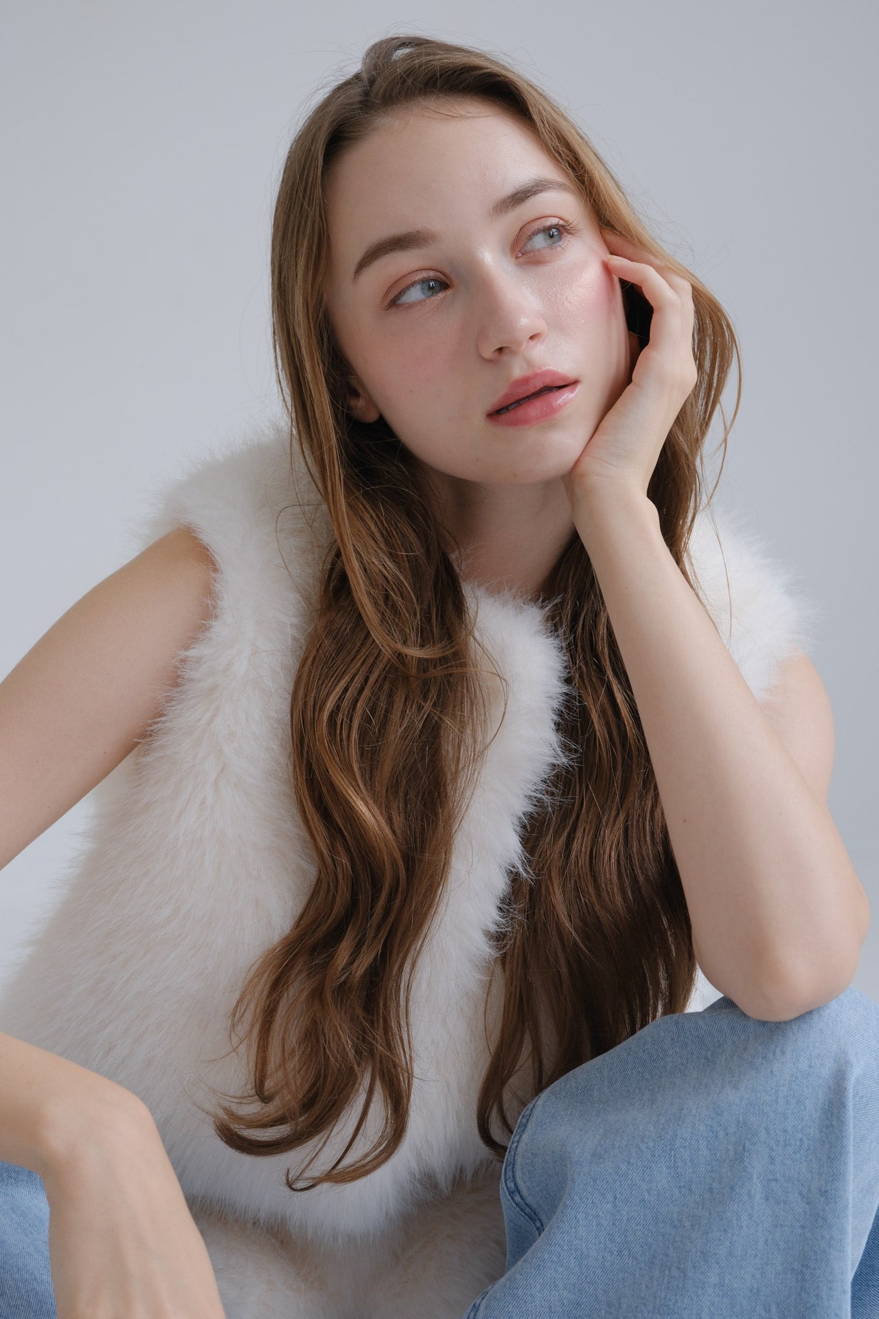 Eco fur vest /white