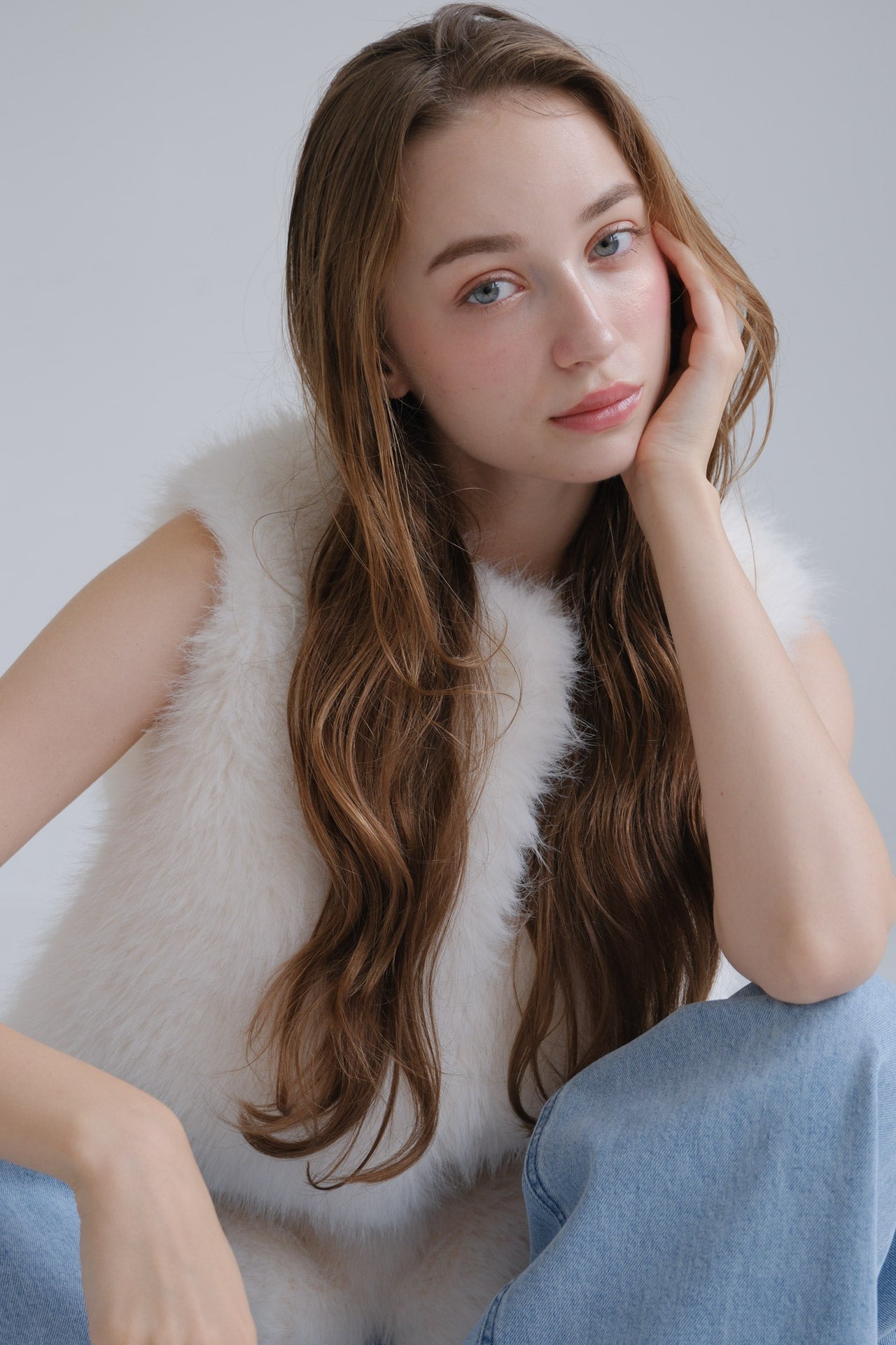 Eco fur vest /white