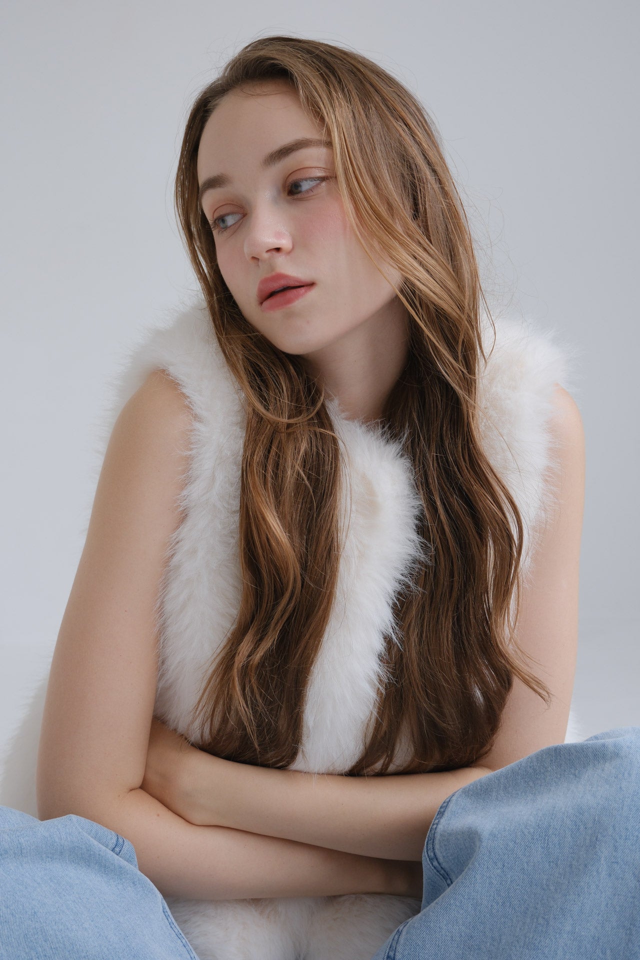 Eco fur vest /white