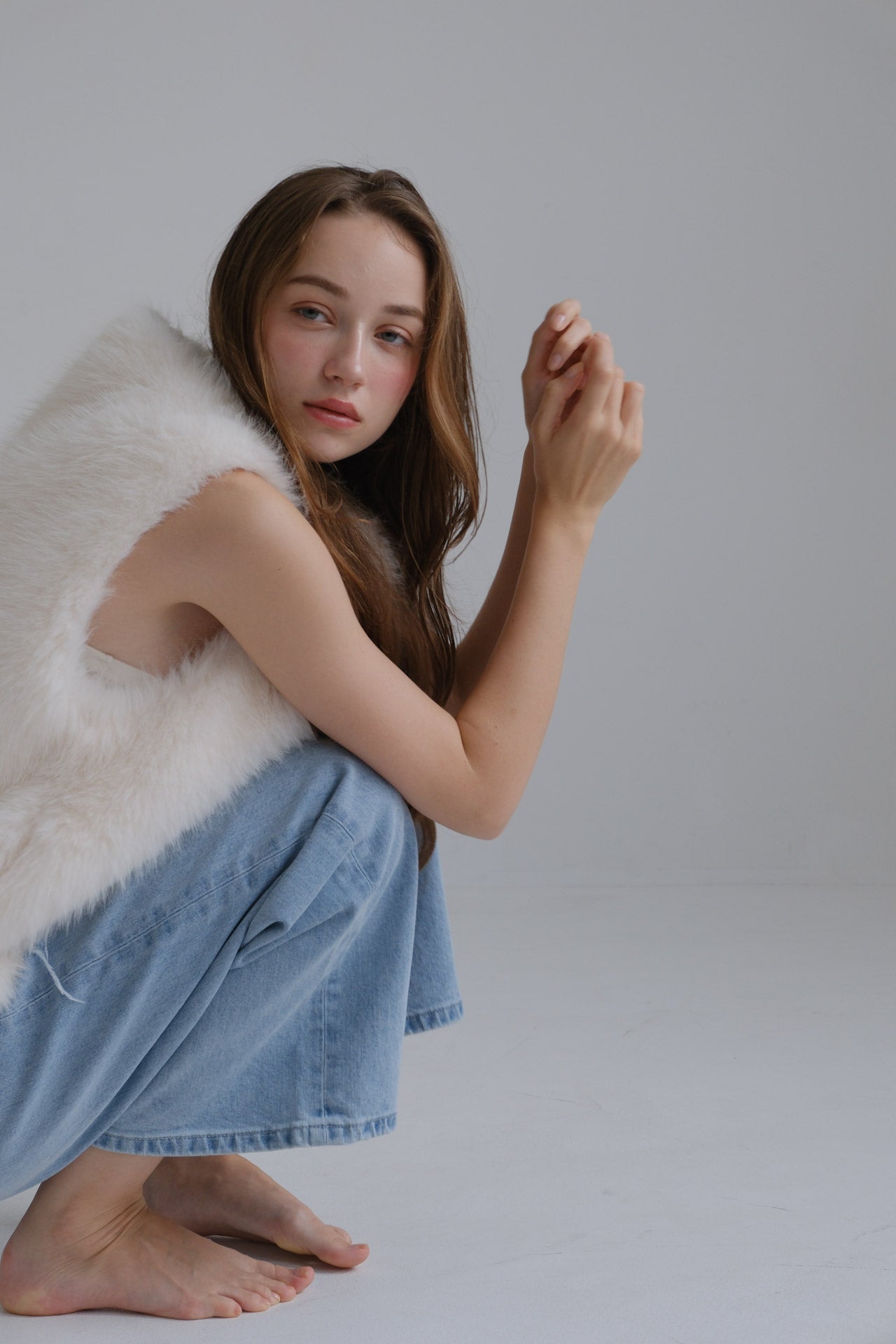 Eco fur vest /white