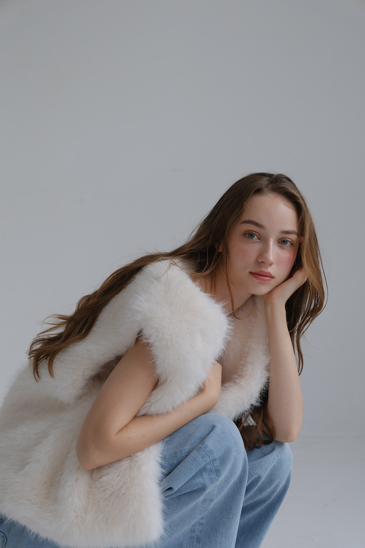 Eco fur vest /white