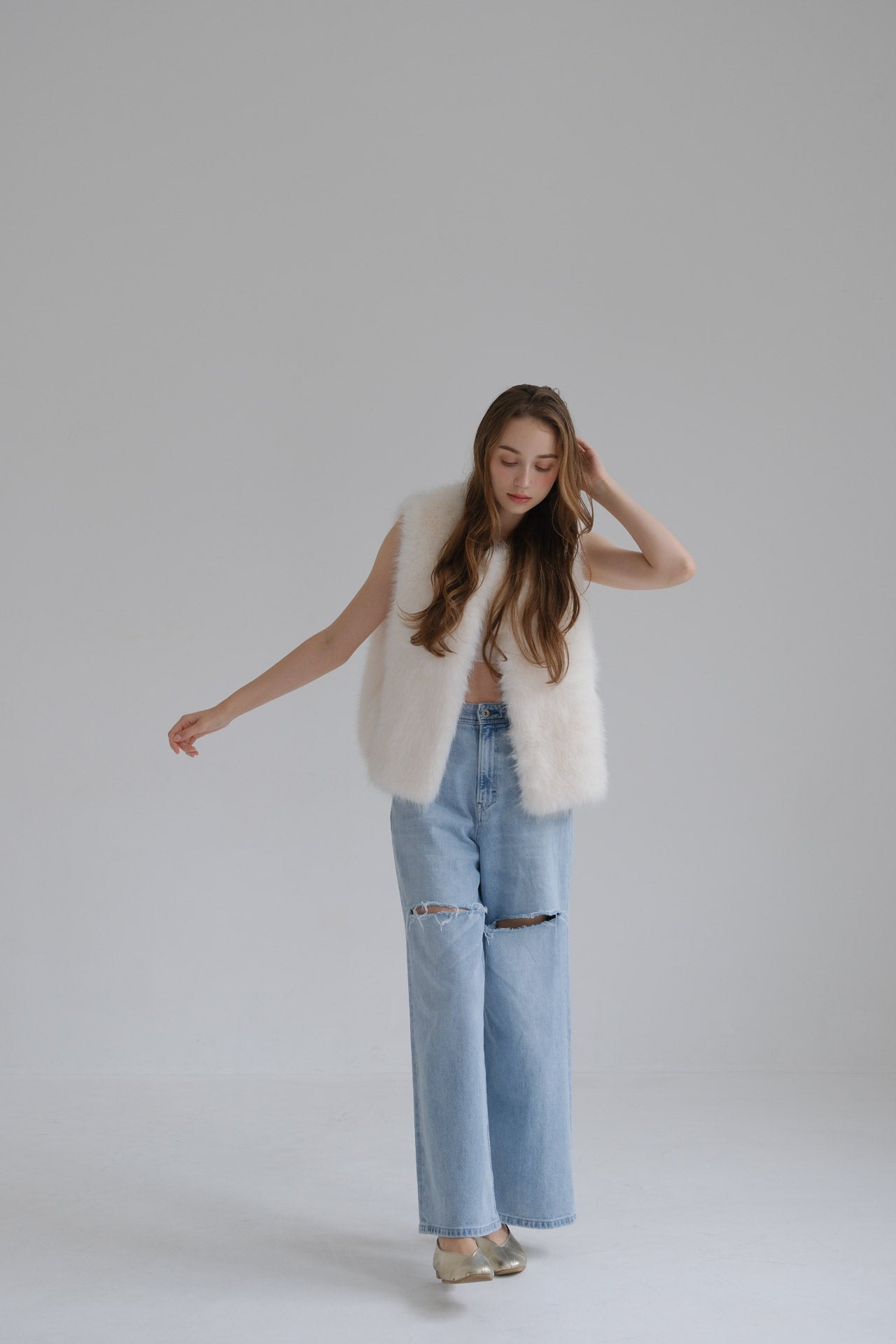 Eco fur vest /white