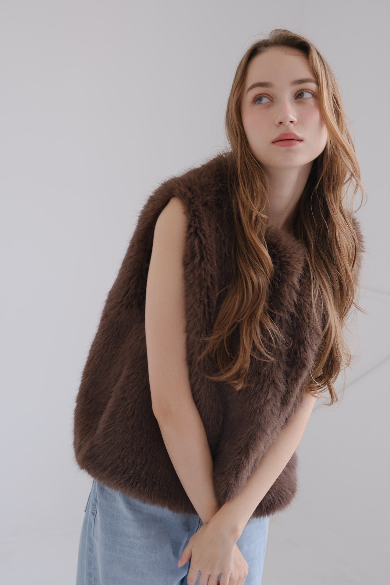 Eco fur vest / brown – CARLA