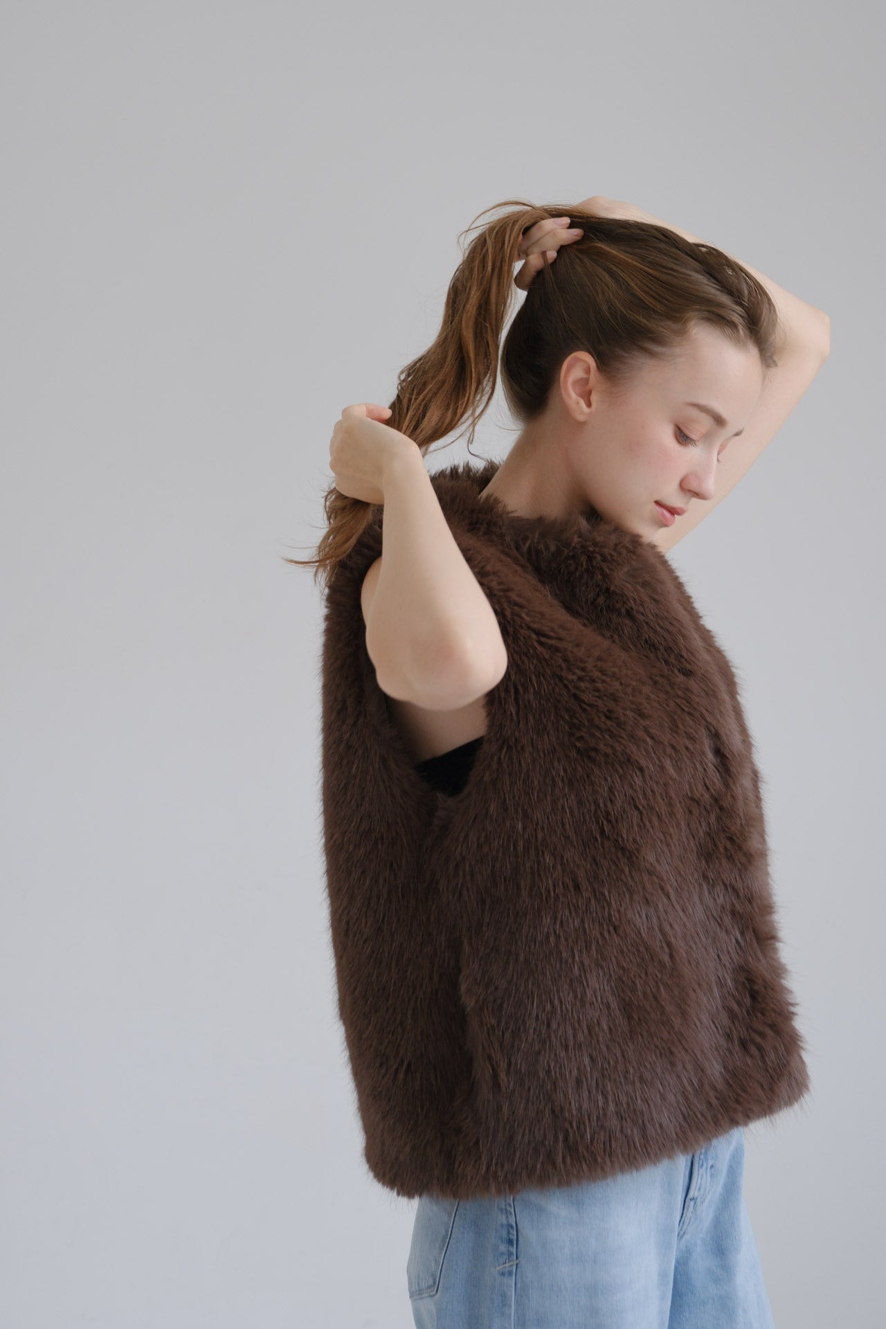 Eco fur vest / brown – CARLA