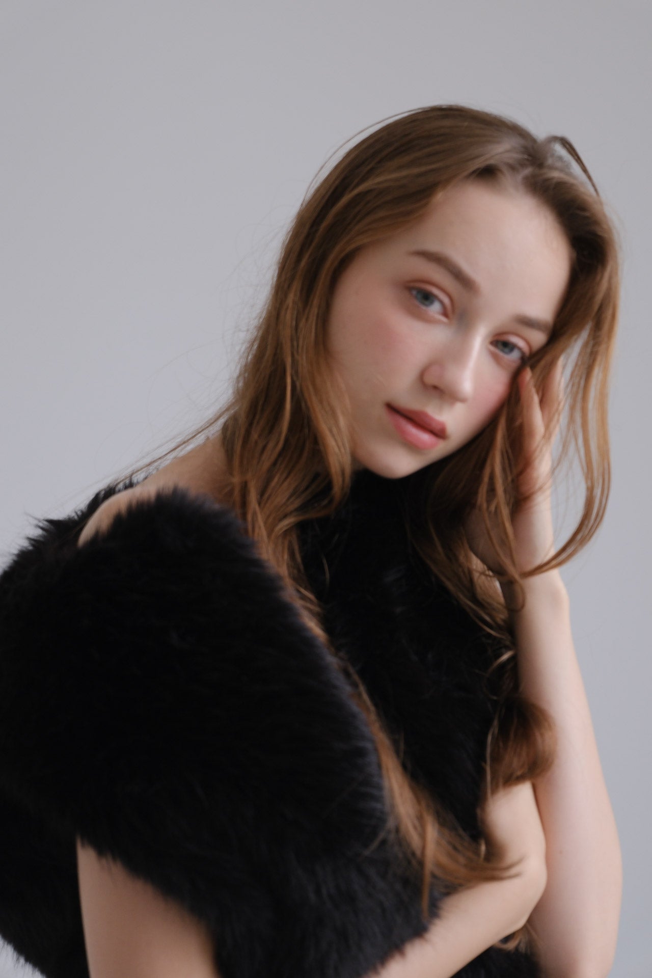 Eco fur vest / black