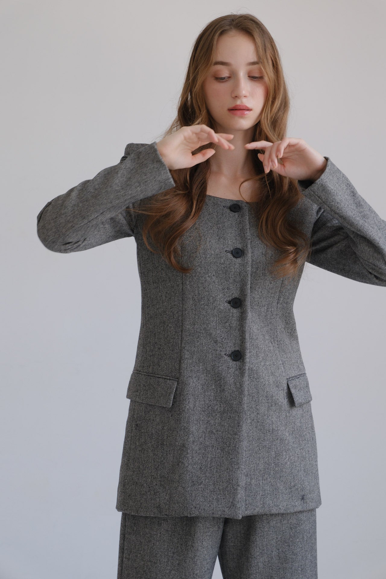 Lady handsome jacket / gray