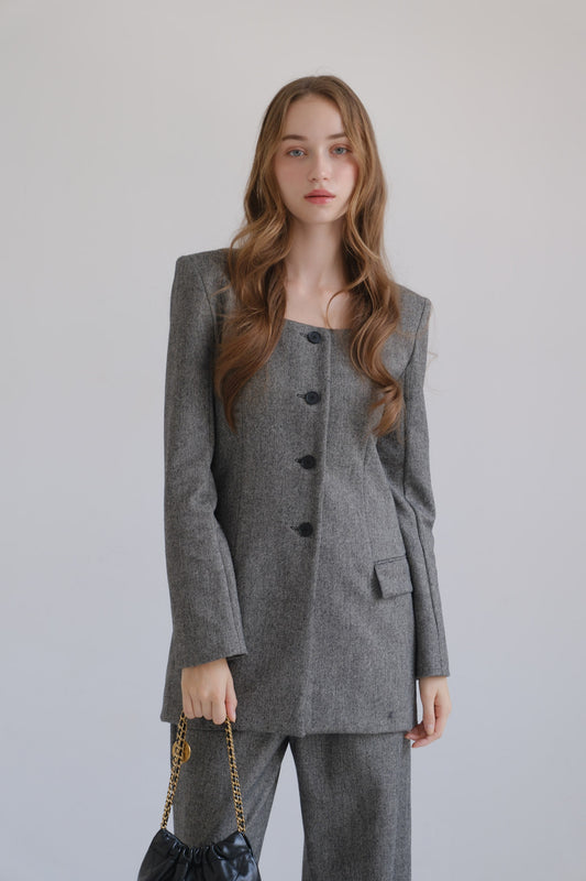 Lady handsome jacket / gray