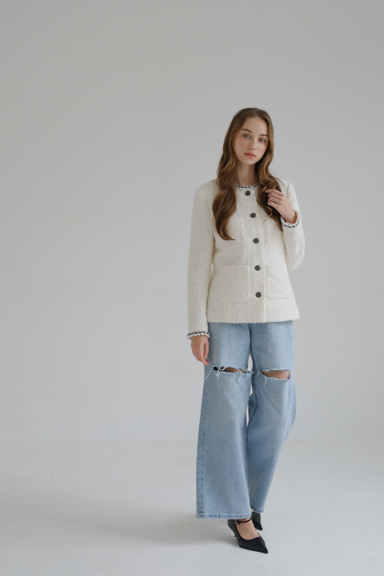 CARLA Tweed jacket / White