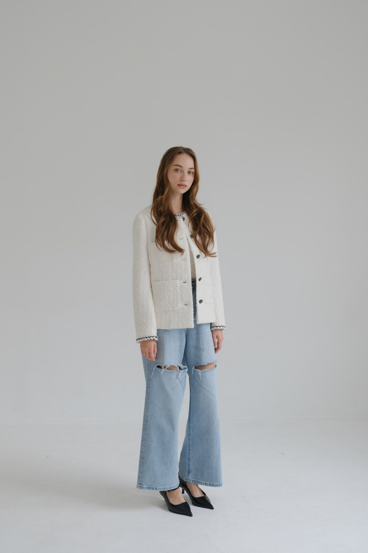 CARLA Tweed jacket / White