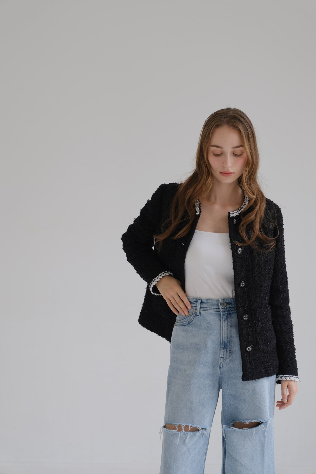 CARLA Tweed jacket / Black