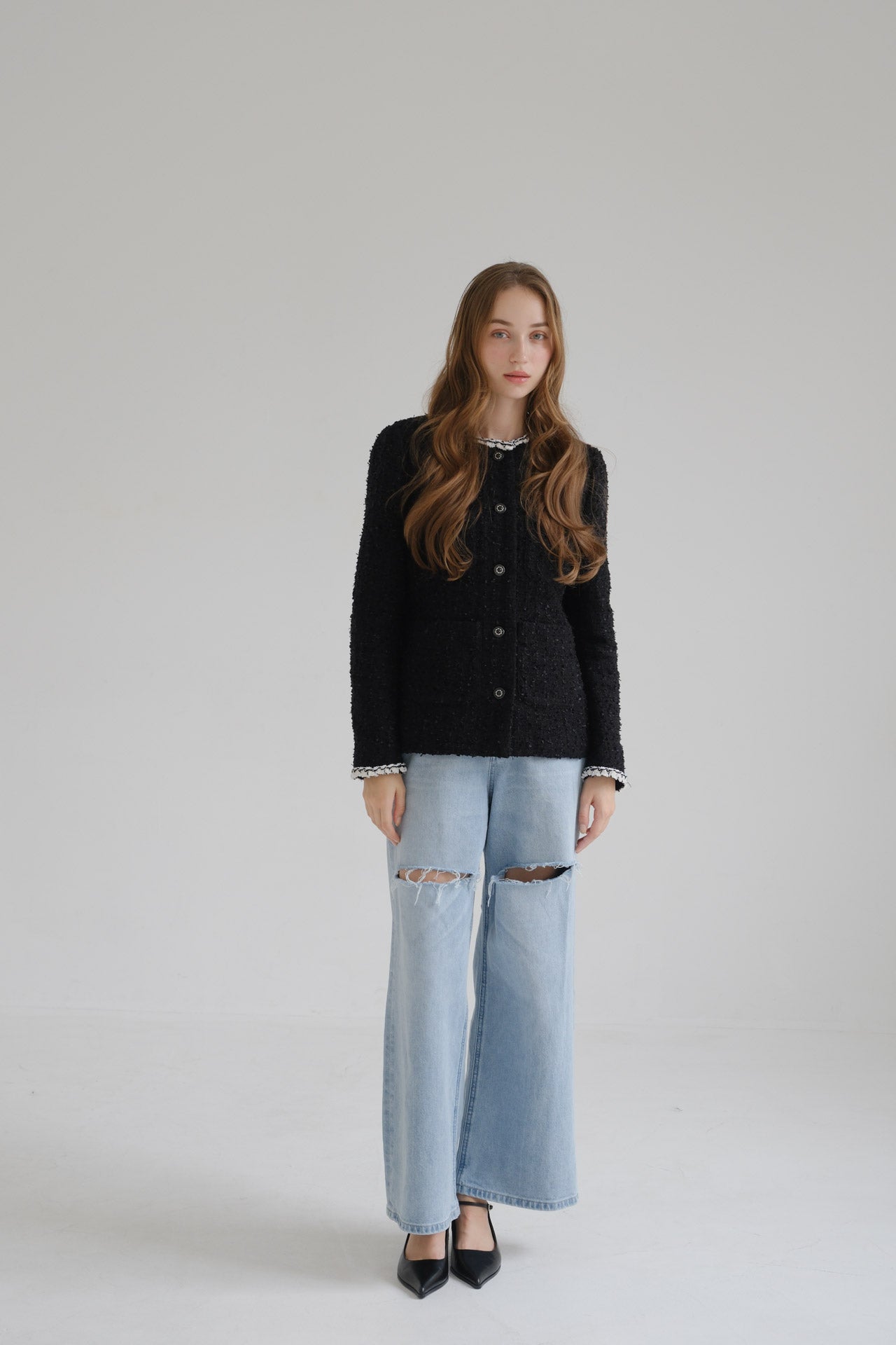 CARLA Tweed jacket / Black