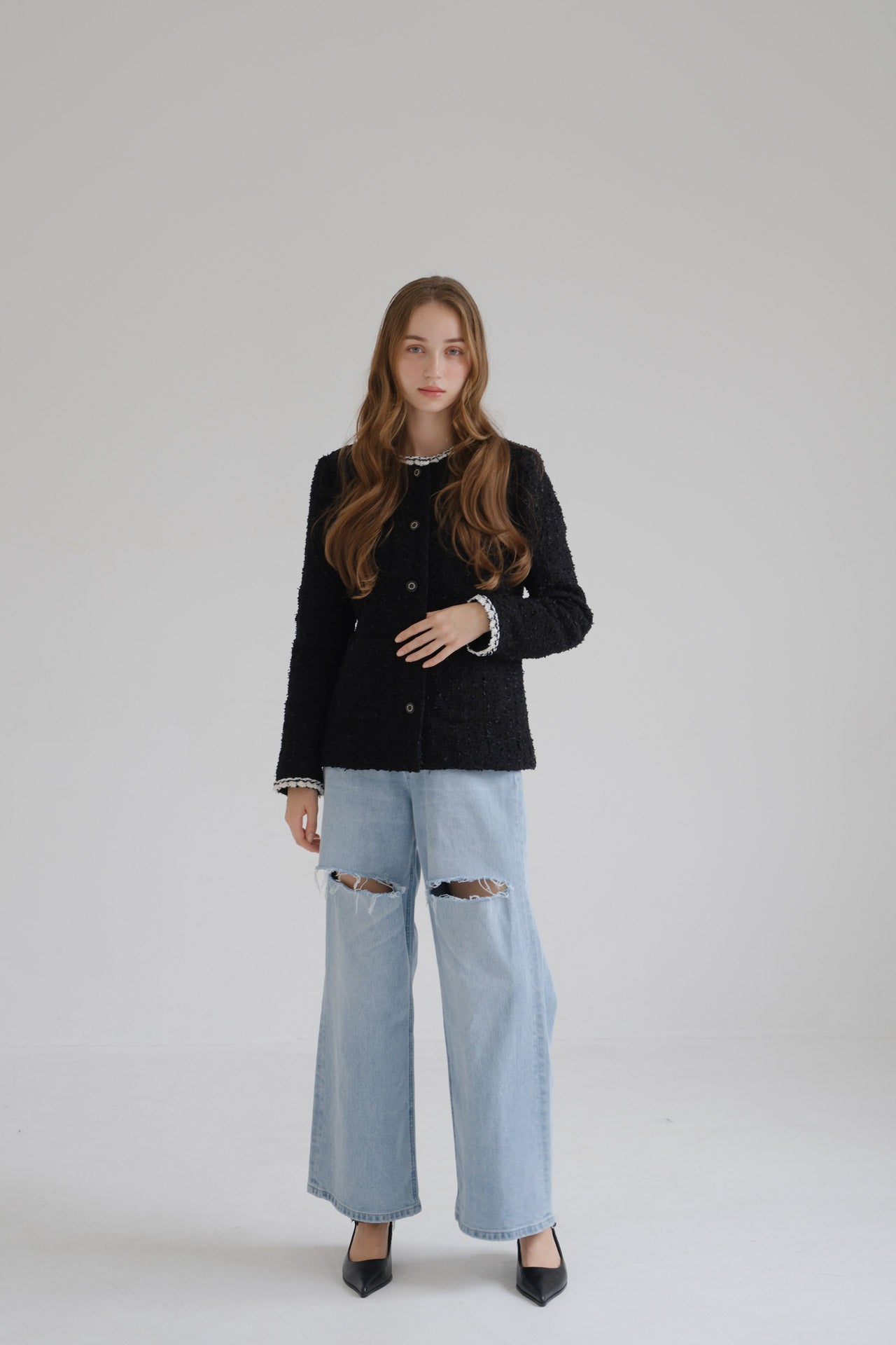 CARLA Tweed jacket / Black