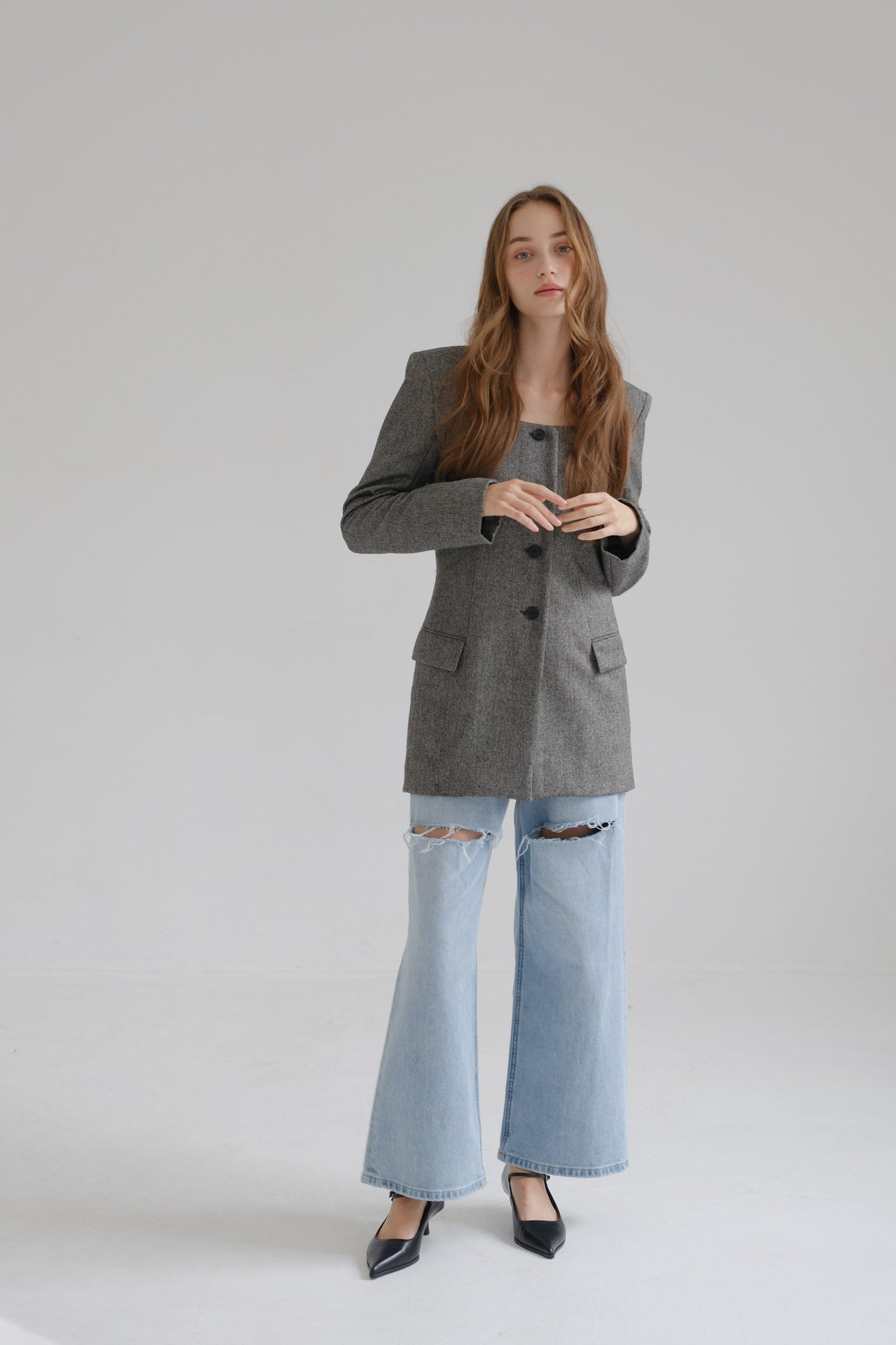 Lady handsome jacket / gray