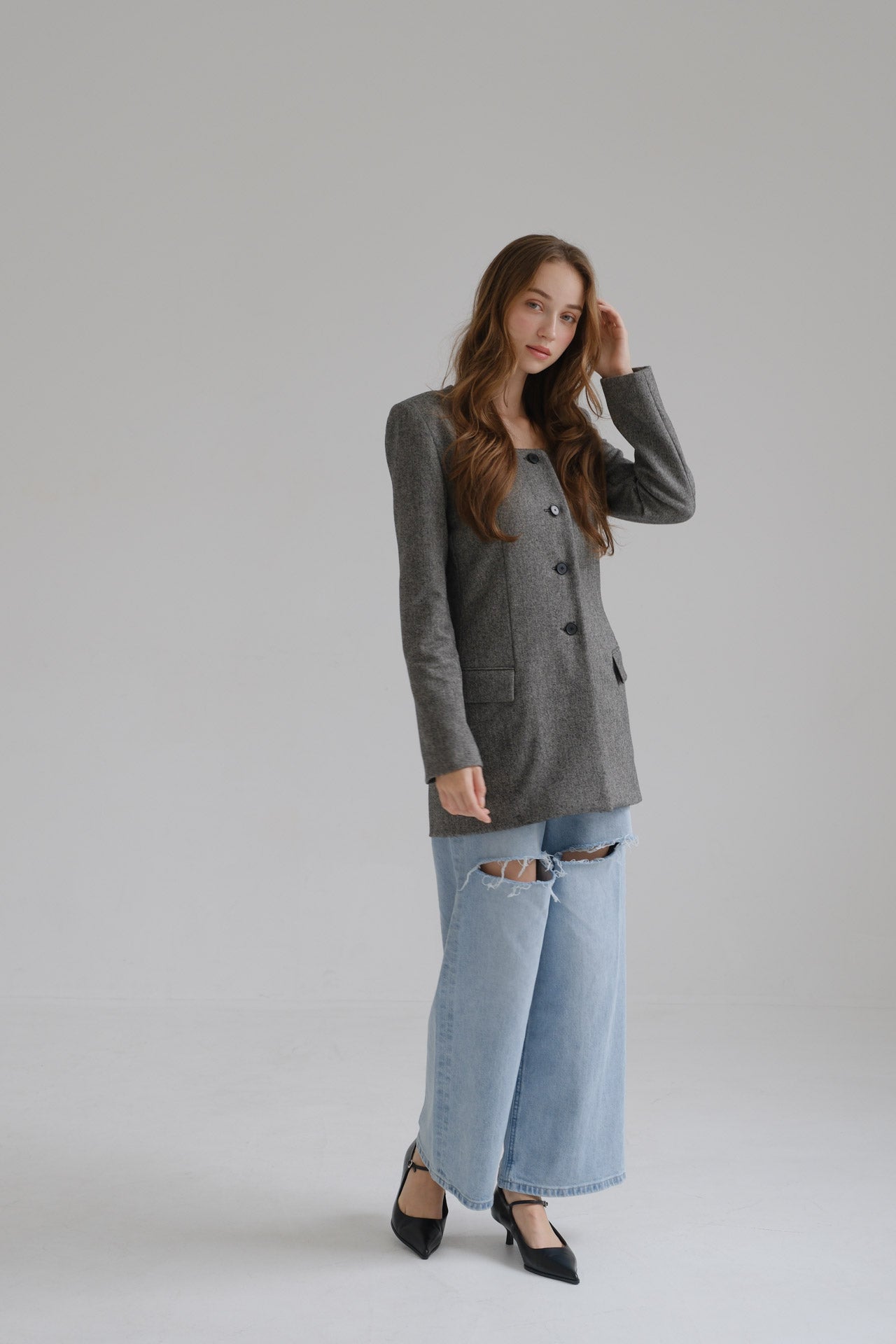 Lady handsome jacket / gray