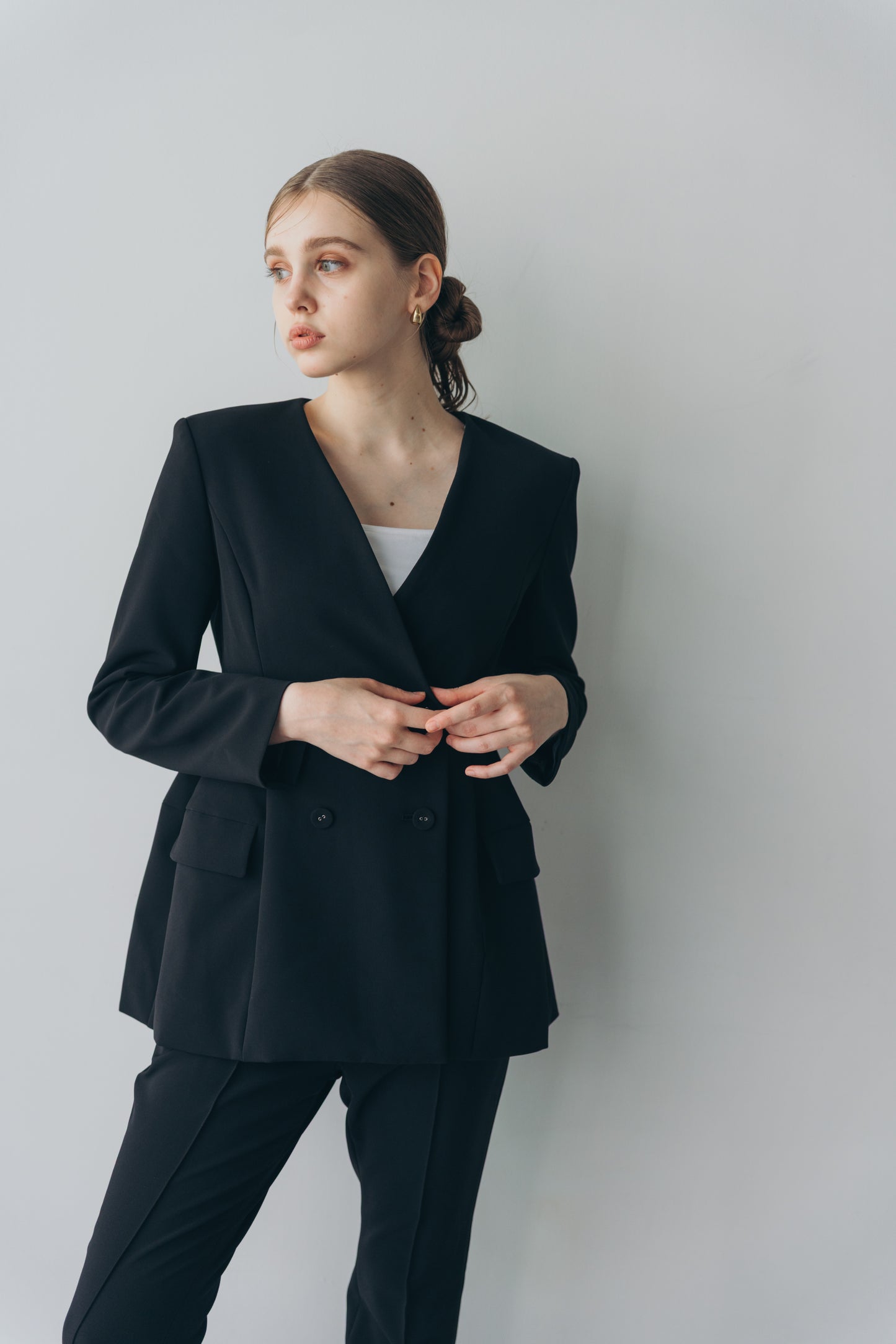 Ruffle 2way Peplum Jacket -Black