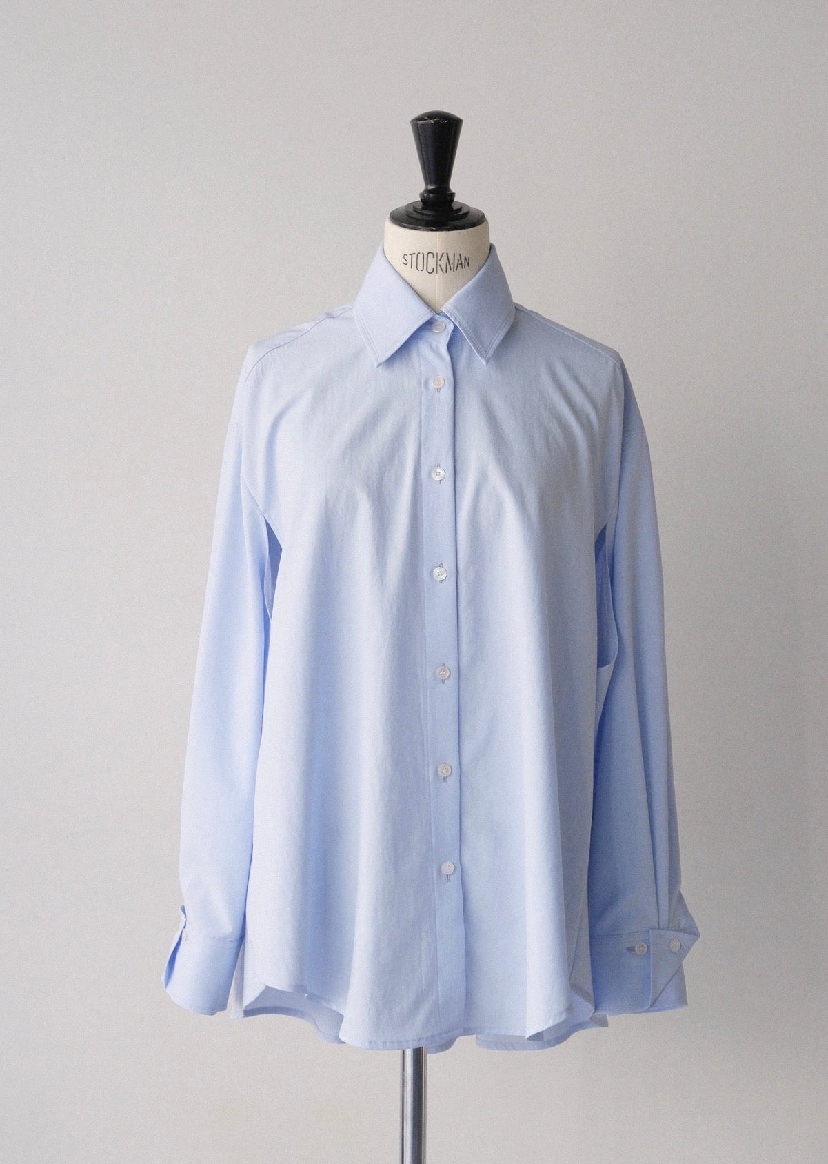 撥水 2way silky over shirt / pale blue