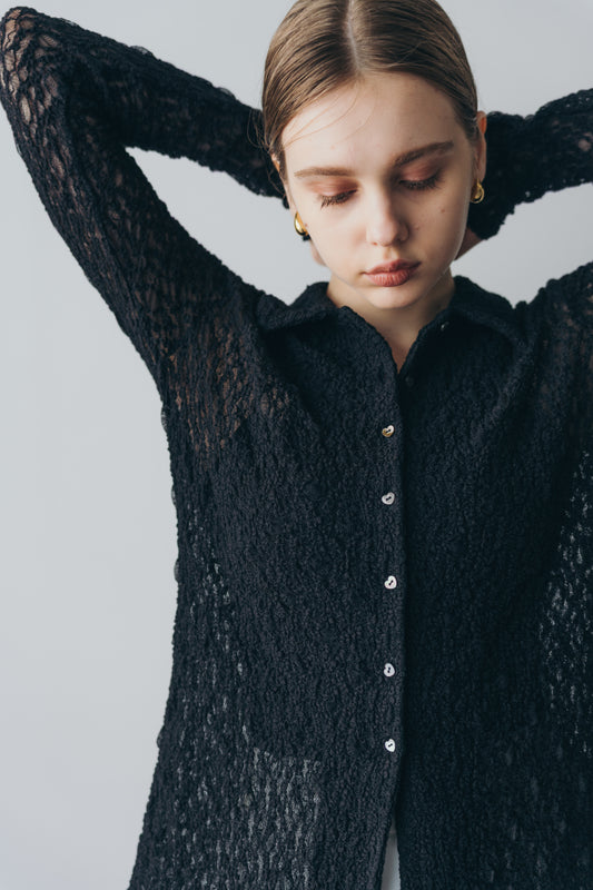 Lady lace shirt - Black