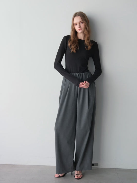 (Pre order) Tuck gather easy pants