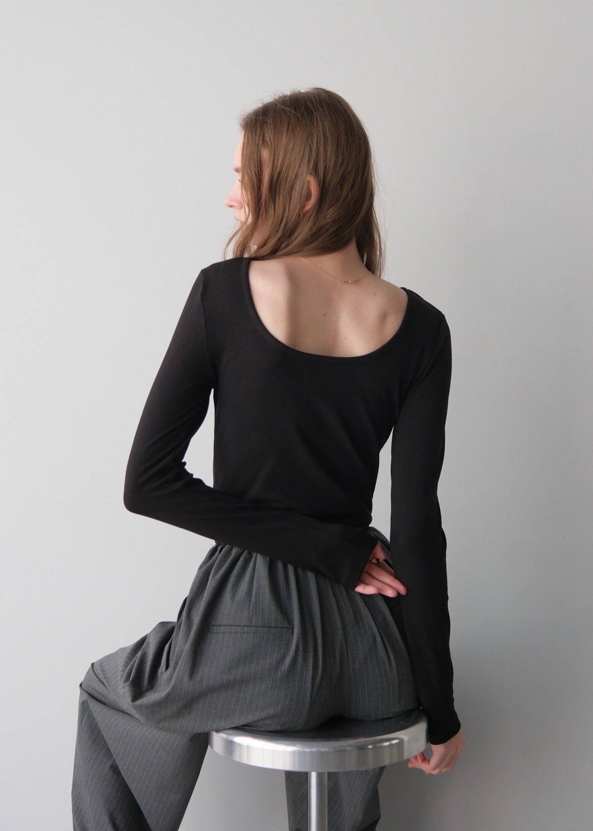 Back open body suit