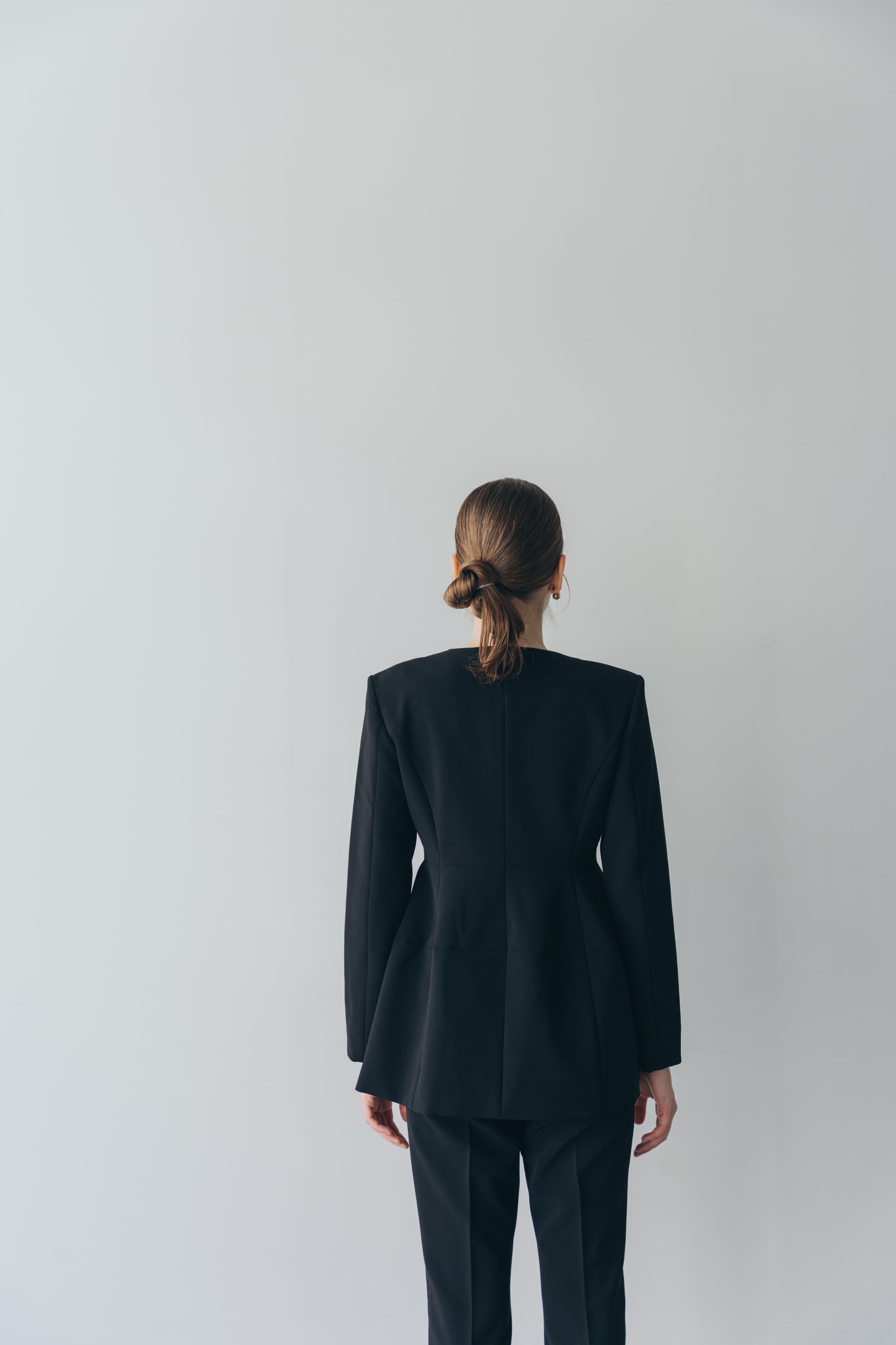 Ruffle 2way Peplum Jacket -Black
