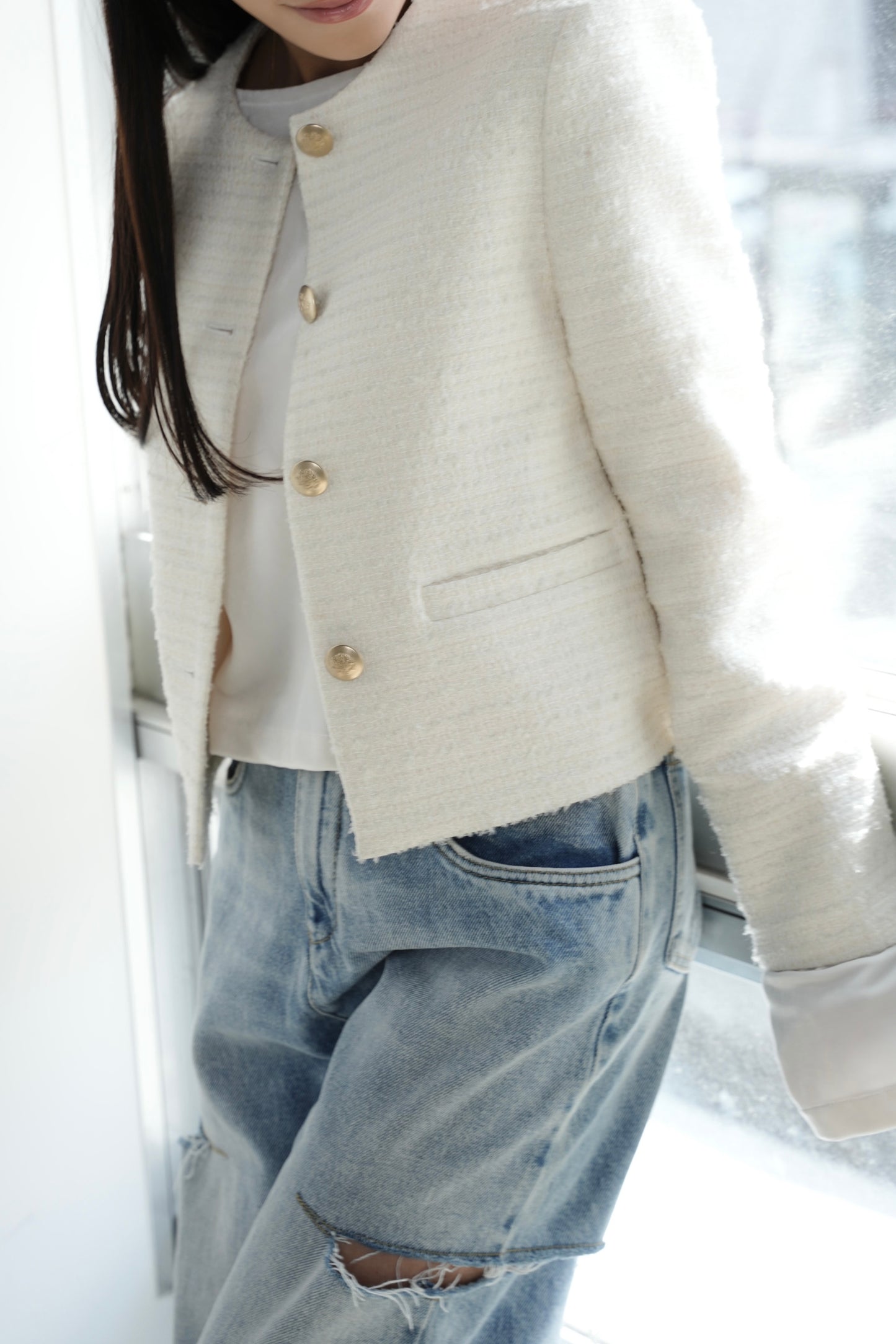 【予約】CARLA Tweed Jacket (White)