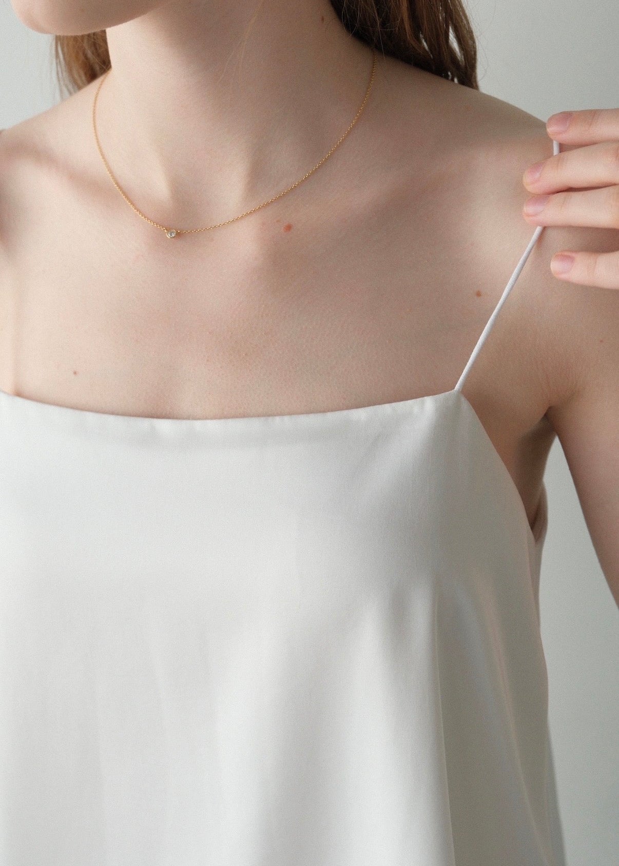【2nd pre order】Satin lace camisole /white
