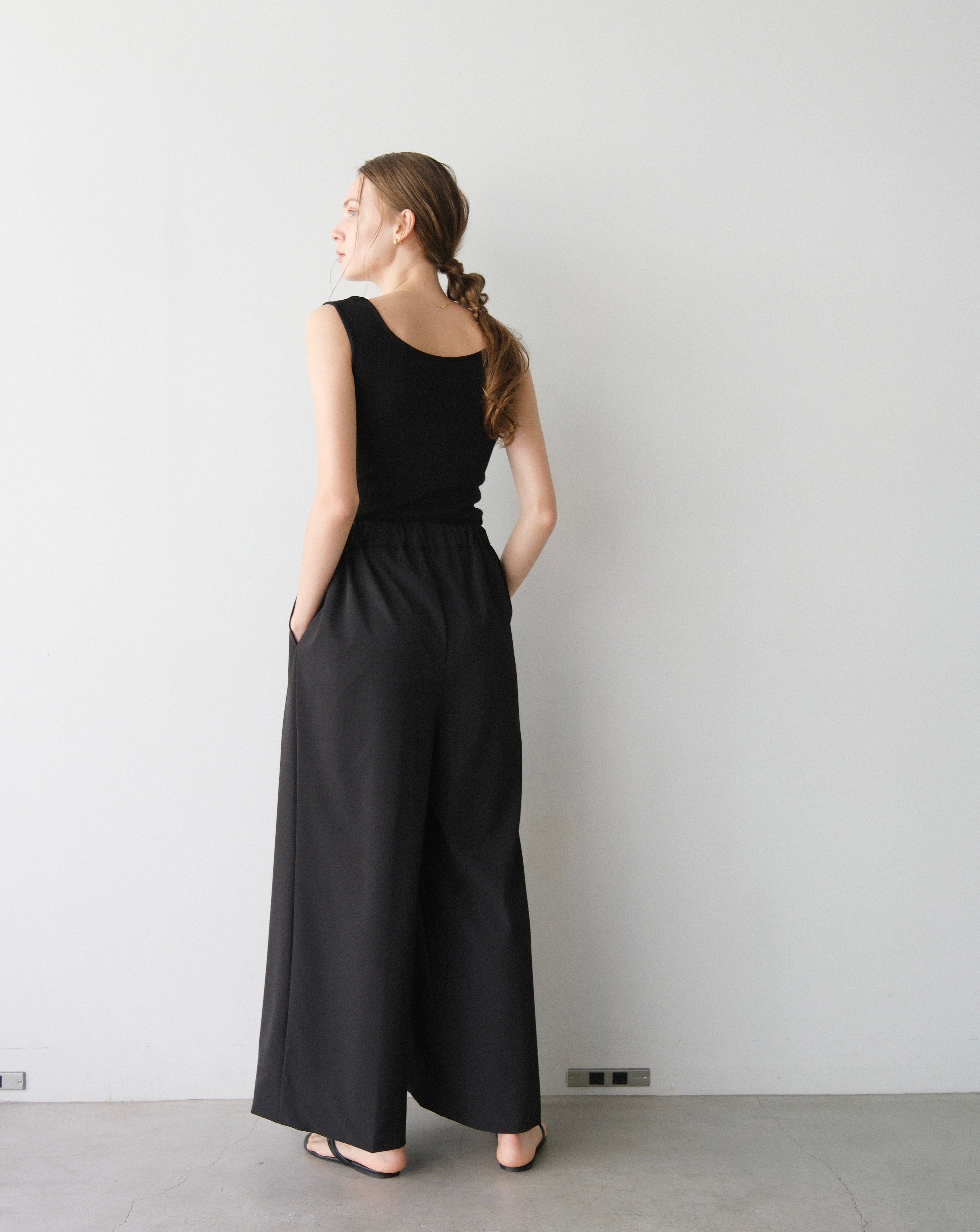 8/15(Sat)21:00再販】撥水wide pants - Black – CARLA