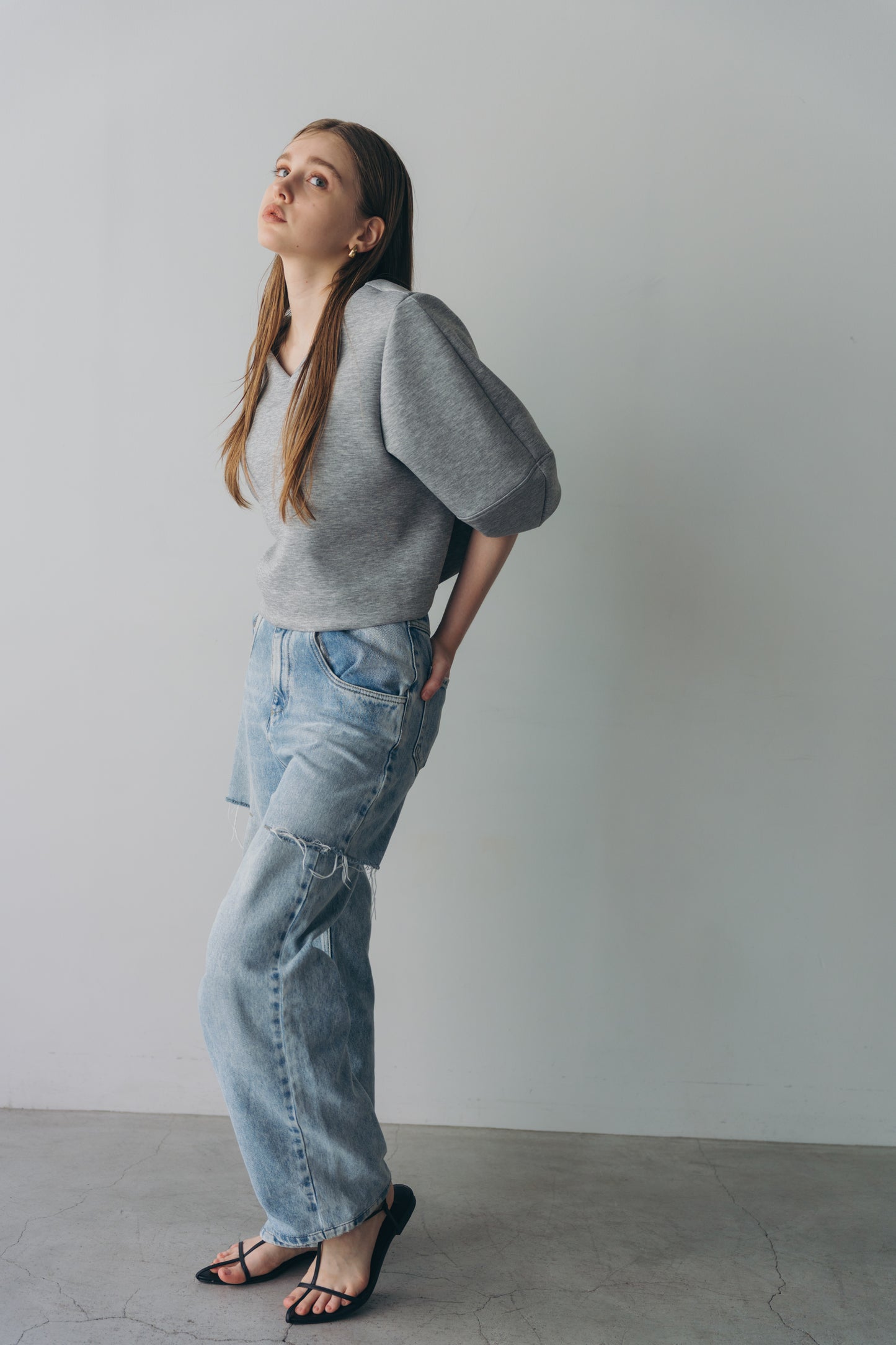 Lady puff tops - Gray