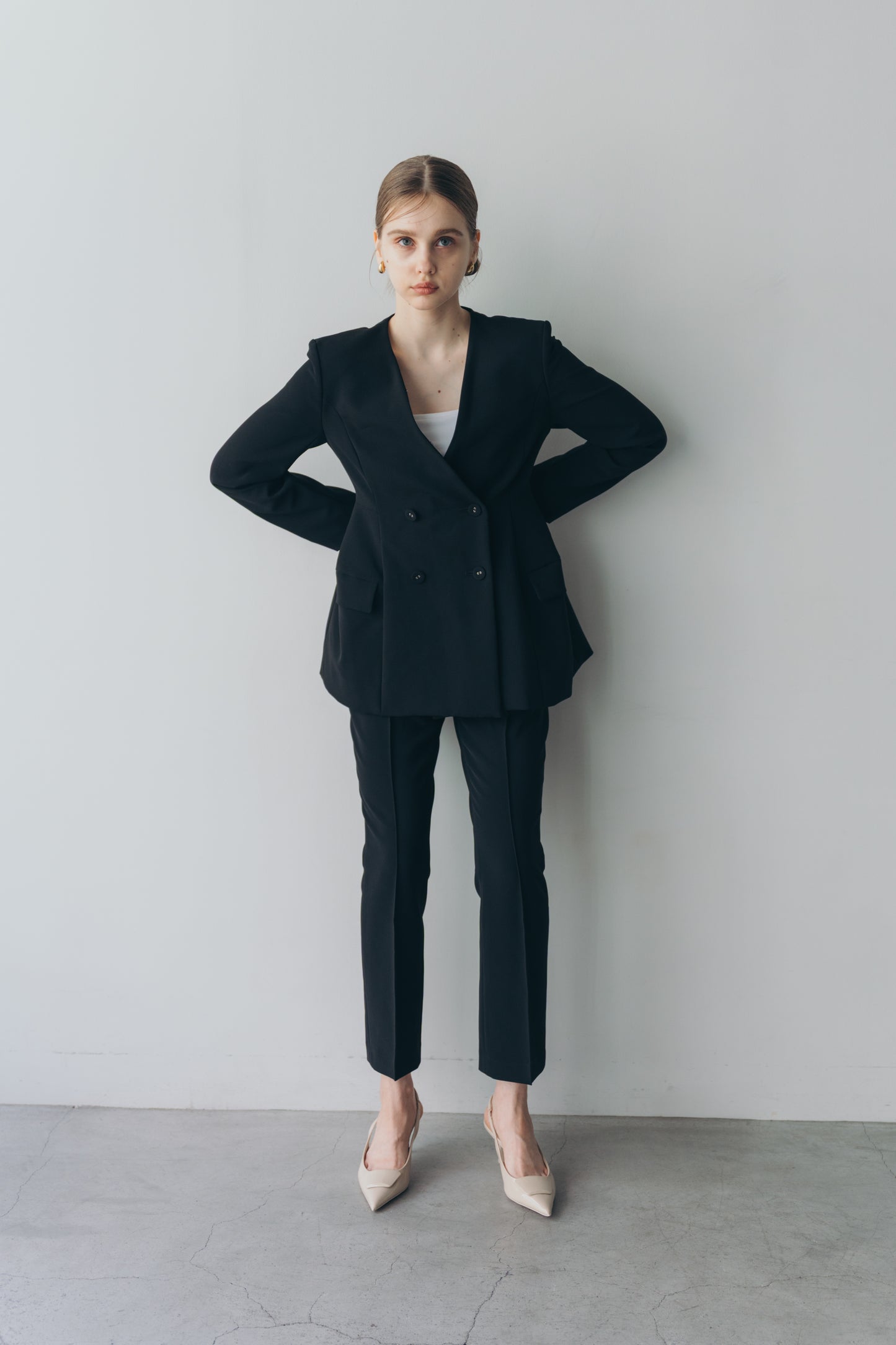 Ruffle 2way Peplum Jacket -Black